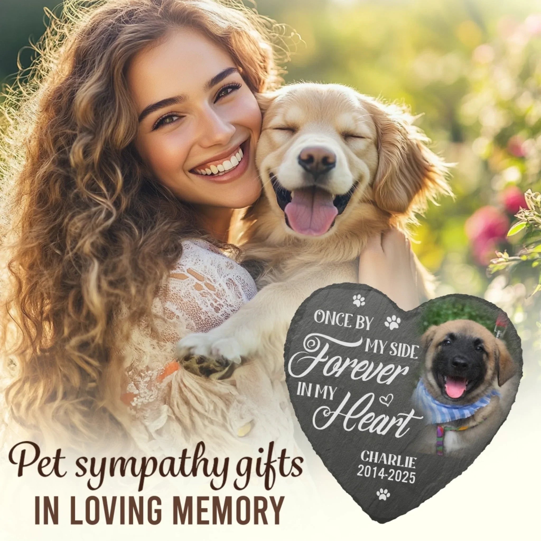 Custom Photo Memorial Stone - Personalised Pet Memorial Sympathy Gifts For Dogs, Cats, Loss Of Dog, Loss Of Cat - You Would Have Lived Forever
