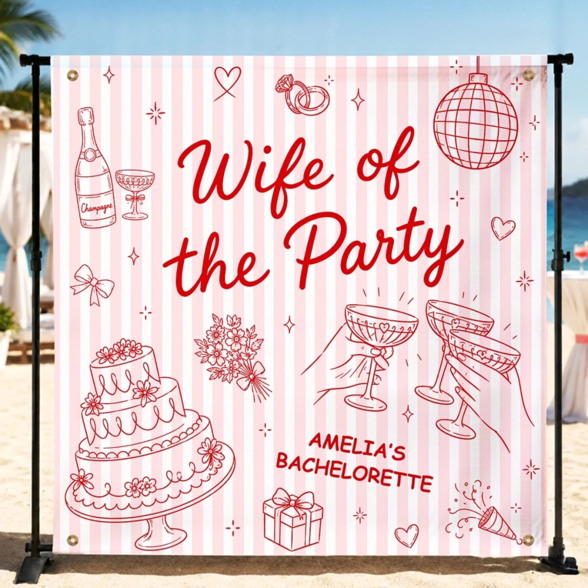 Custom Backdrop - Personalized Summer Vacation And Travel Gifts For Best Friends, Family - Wife Of The Party