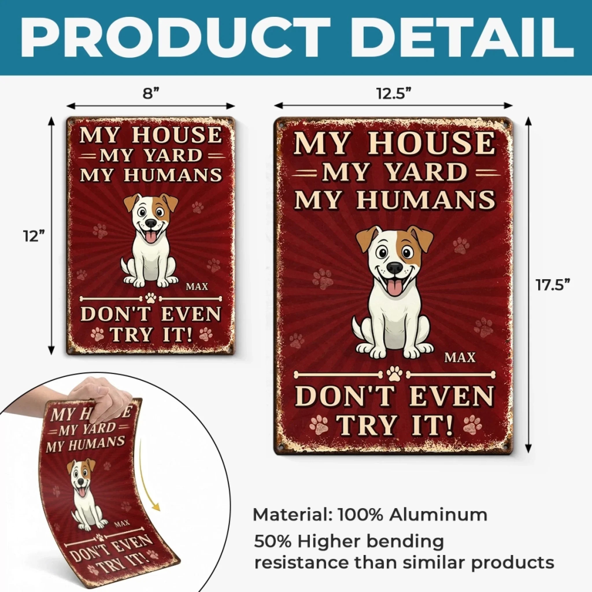 Custom Home Decor Metal Sign - Personalized Birthday Gifts For Dog Lovers, Dog Dad And Mom - Protected By Furry Chaos