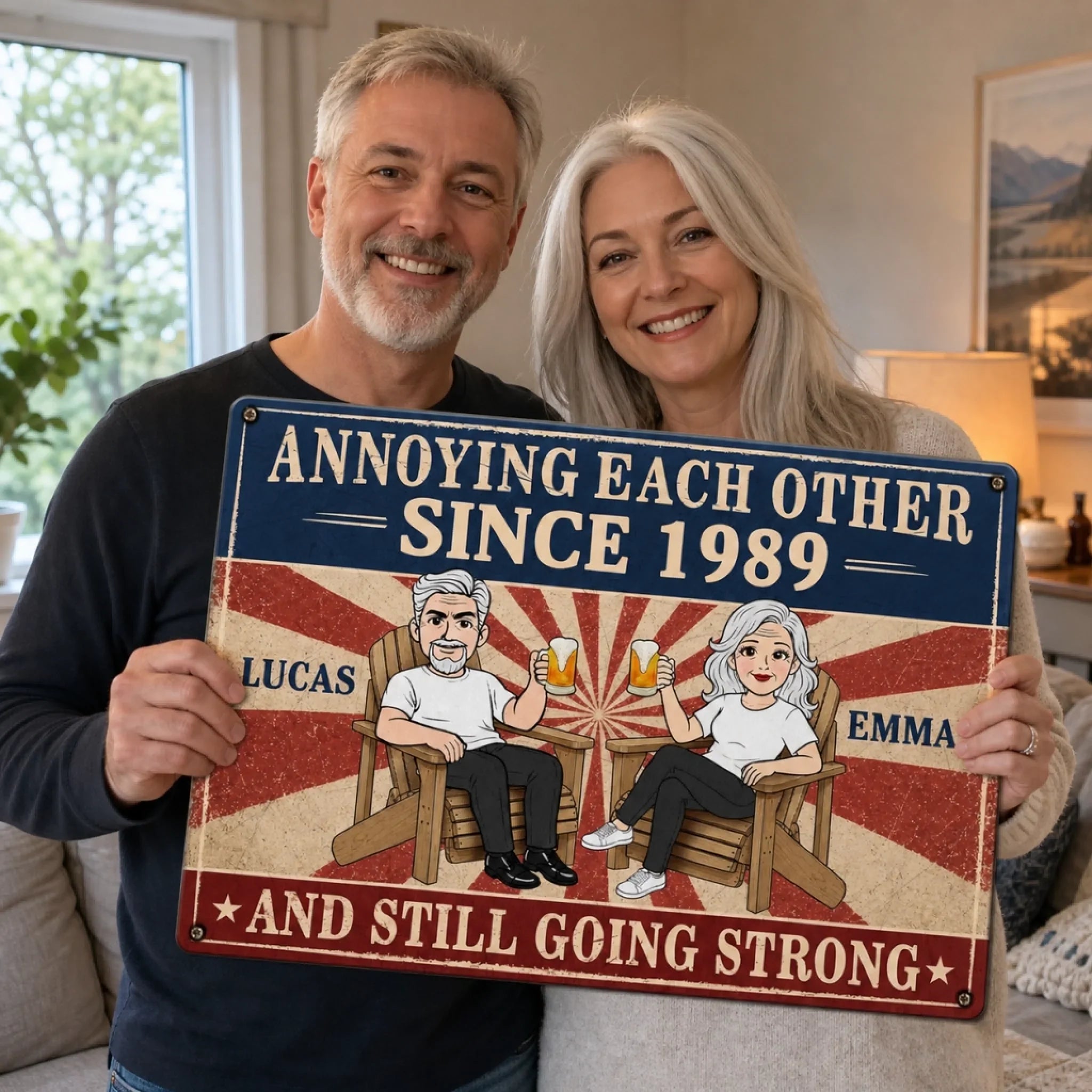 Custom Home Decor Metal Sign - Personalized Anniversary Wedding Gifts For Husband And Wife, Him And Her - Love You, You Weirdo