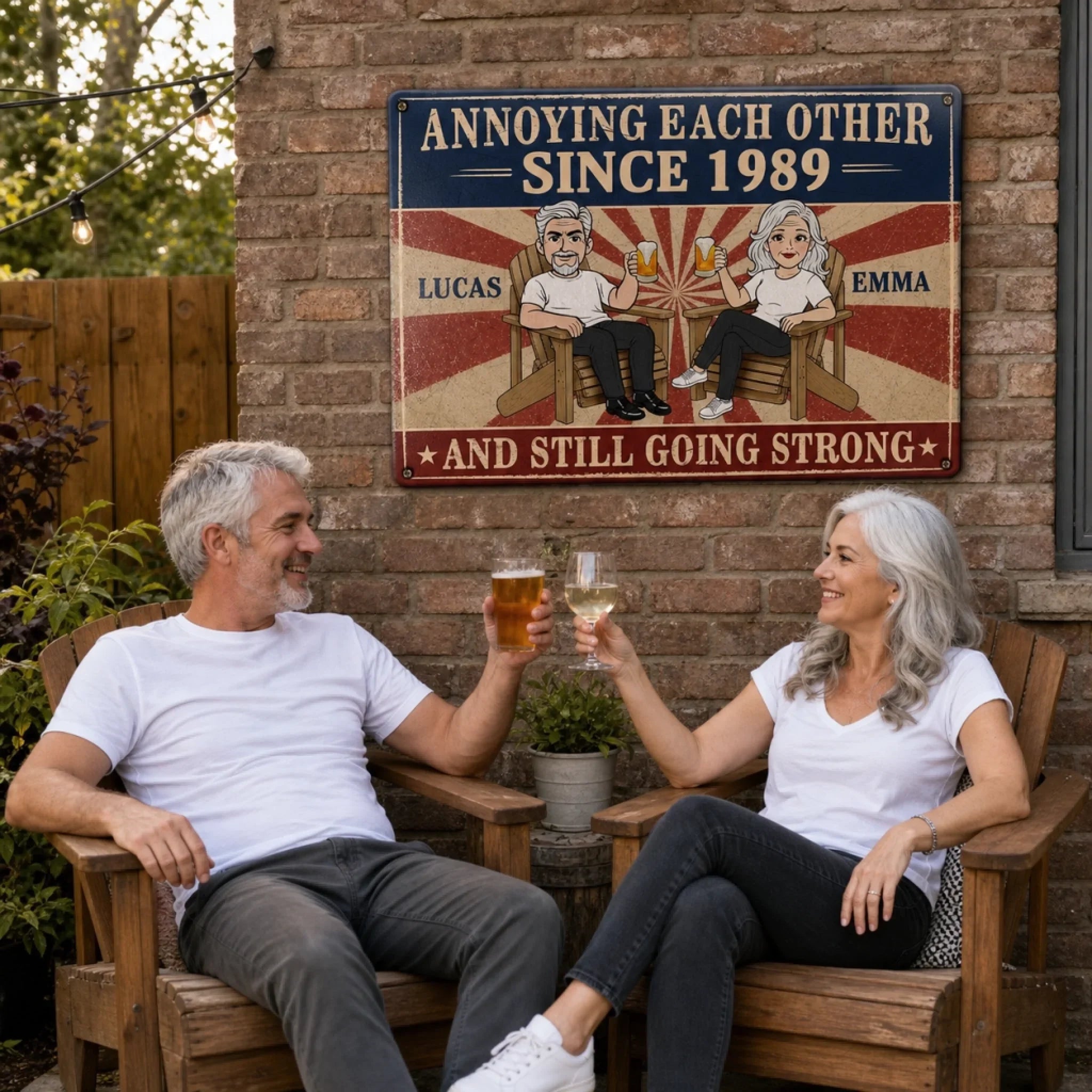 Custom Home Decor Metal Sign - Personalized Anniversary Wedding Gifts For Husband And Wife, Him And Her - Love You, You Weirdo
