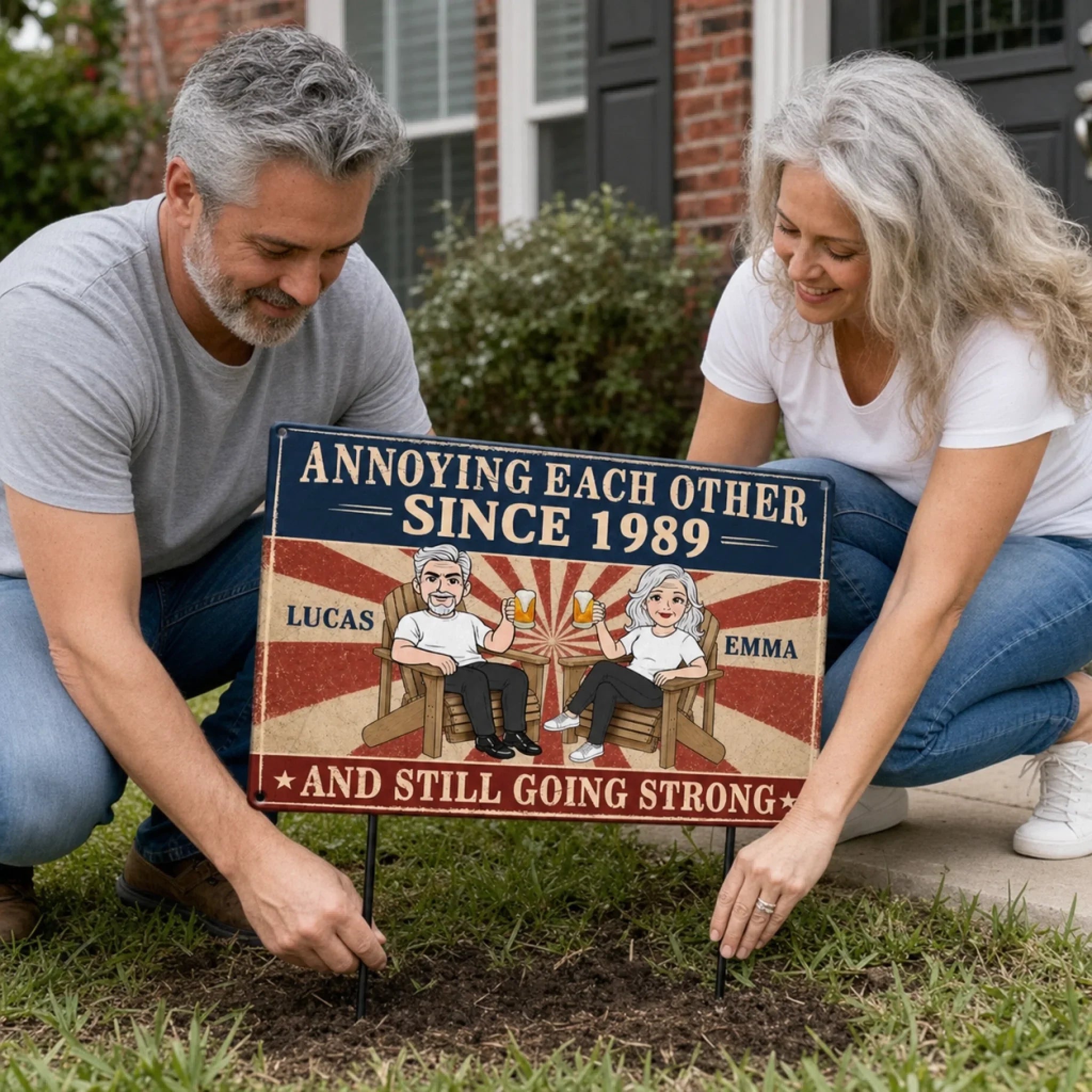 Custom Home Decor Metal Sign - Personalized Anniversary Wedding Gifts For Husband And Wife, Him And Her - Love You, You Weirdo