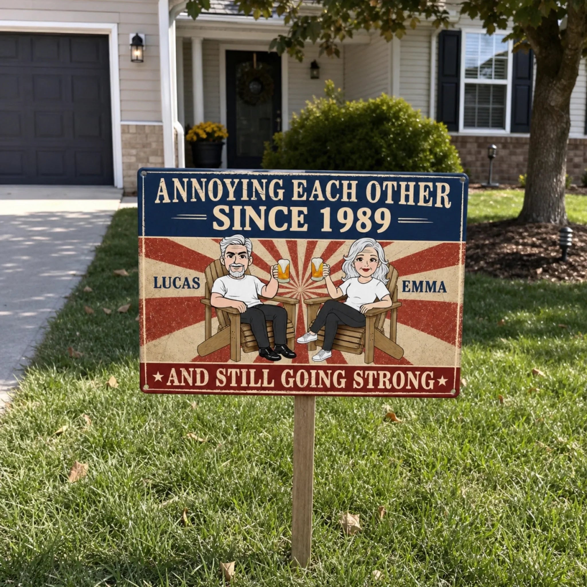 Custom Home Decor Metal Sign - Personalized Anniversary Wedding Gifts For Husband And Wife, Him And Her - Love You, You Weirdo