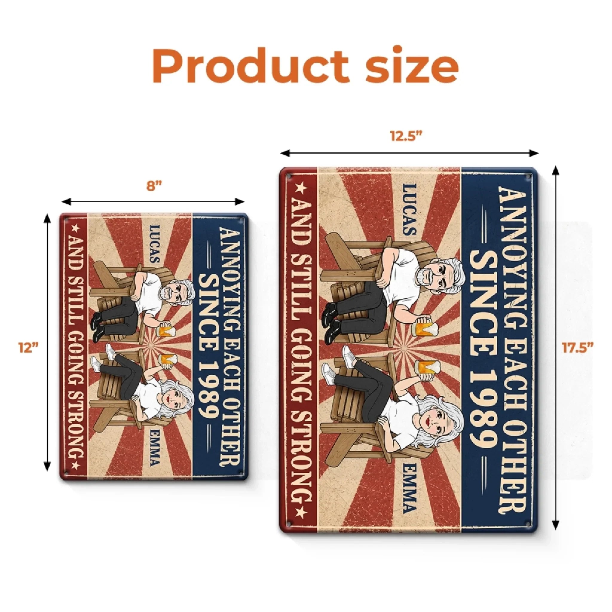 Custom Home Decor Metal Sign - Personalized Anniversary Wedding Gifts For Husband And Wife, Him And Her - Love You, You Weirdo