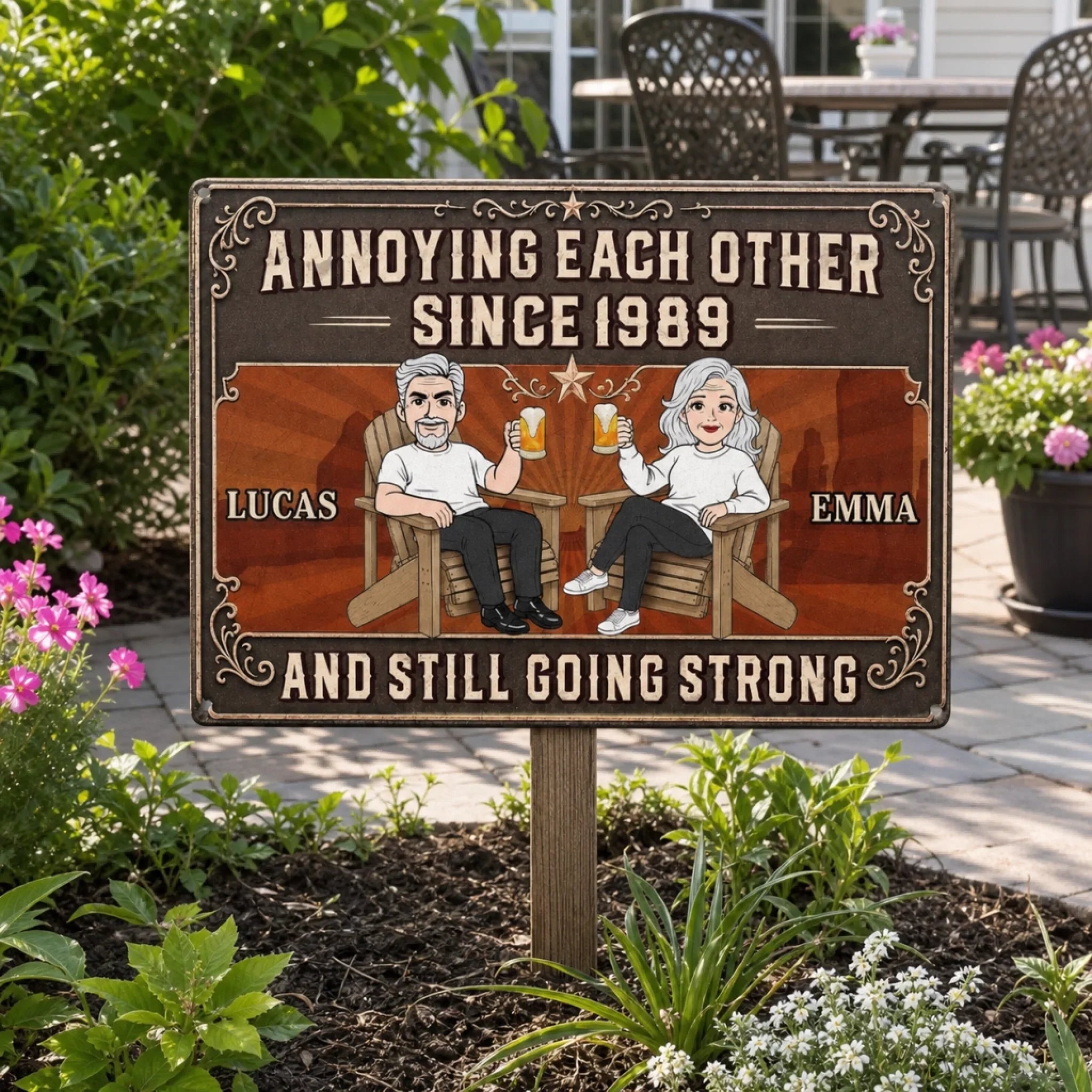 Custom Home Decor Metal Sign - Personalized Anniversary Wedding Gifts For Husband And Wife, Him And Her - Stuck With You