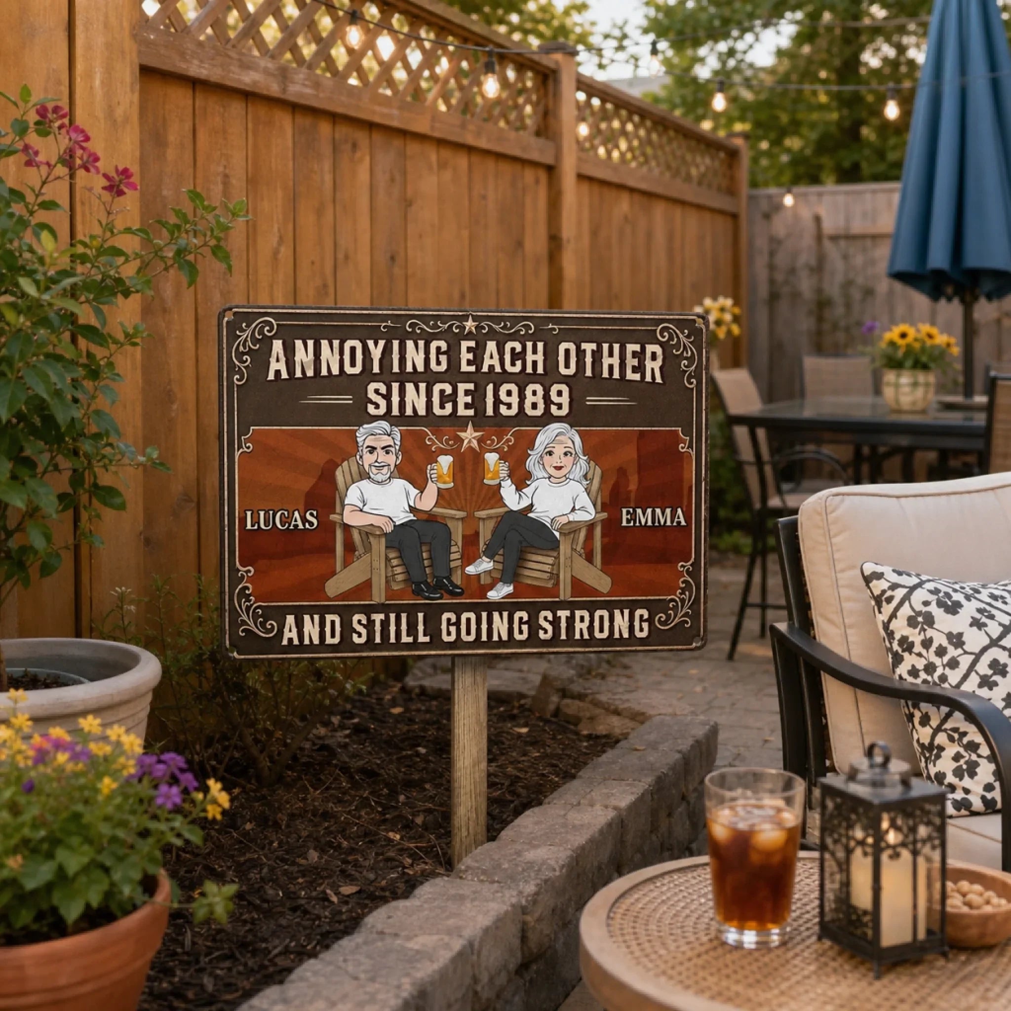 Custom Home Decor Metal Sign - Personalized Anniversary Wedding Gifts For Husband And Wife, Him And Her - Stuck With You