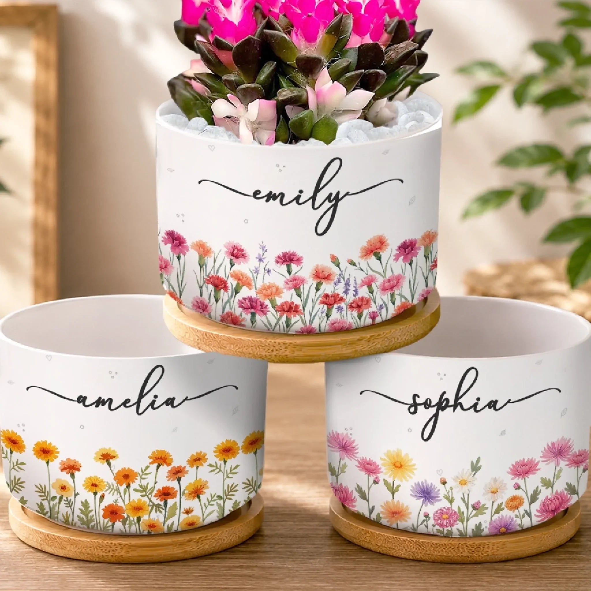 Custom Home Decor Ceramic Plant Pot - Personalized Best Friend Birthday Gifts For Women, Besties, Sisters, BFF, Family, Yourself - Loving Myself First