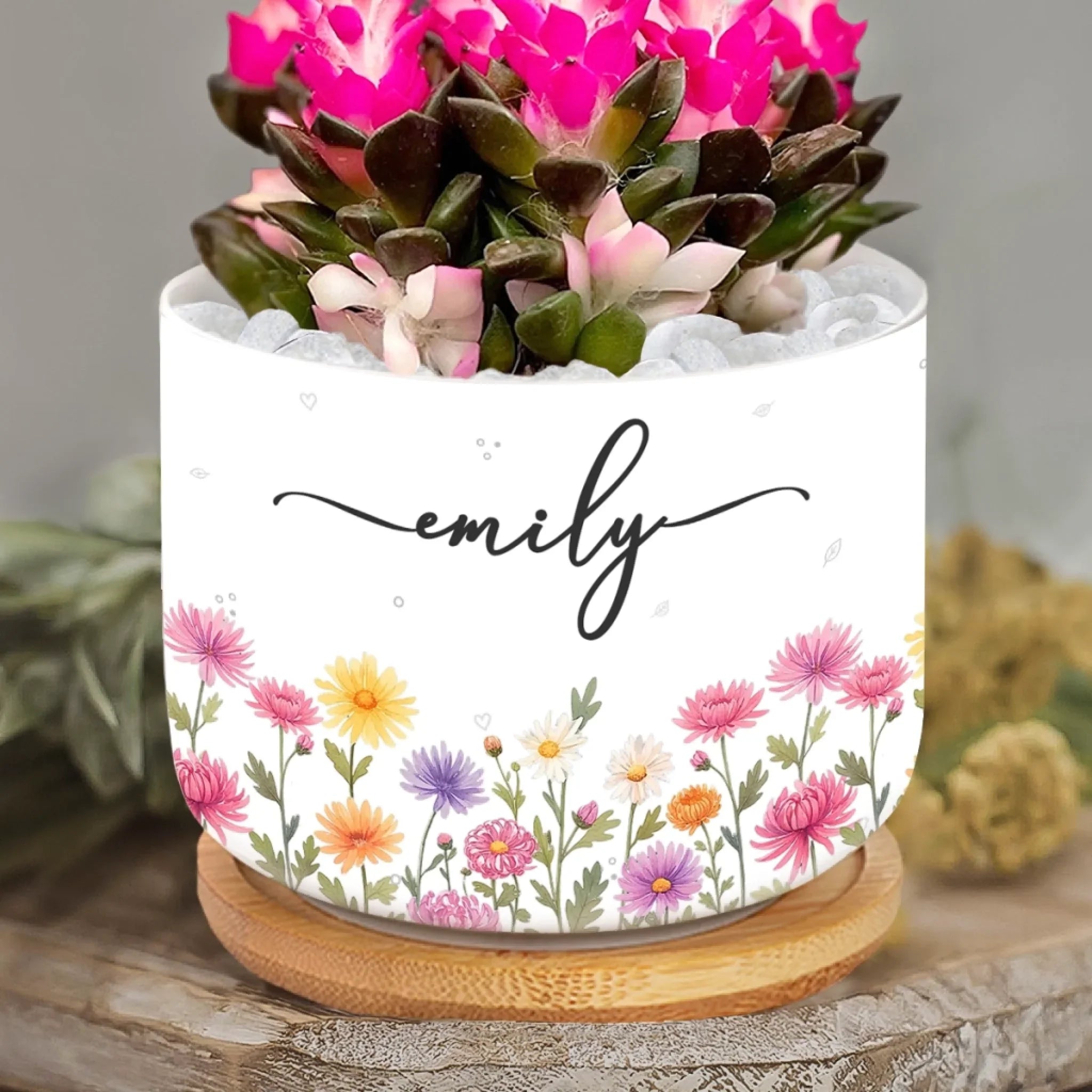 Custom Home Decor Ceramic Plant Pot - Personalized Best Friend Birthday Gifts For Women, Besties, Sisters, BFF, Family, Yourself - Loving Myself First