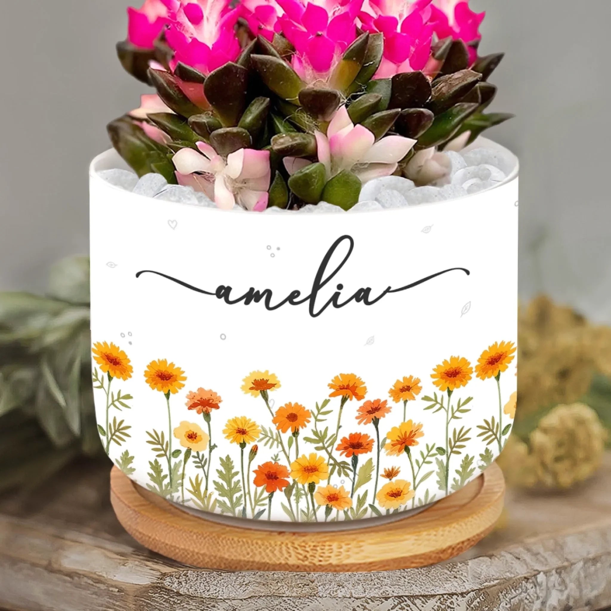 Custom Home Decor Ceramic Plant Pot - Personalized Best Friend Birthday Gifts For Women, Besties, Sisters, BFF, Family, Yourself - Loving Myself First