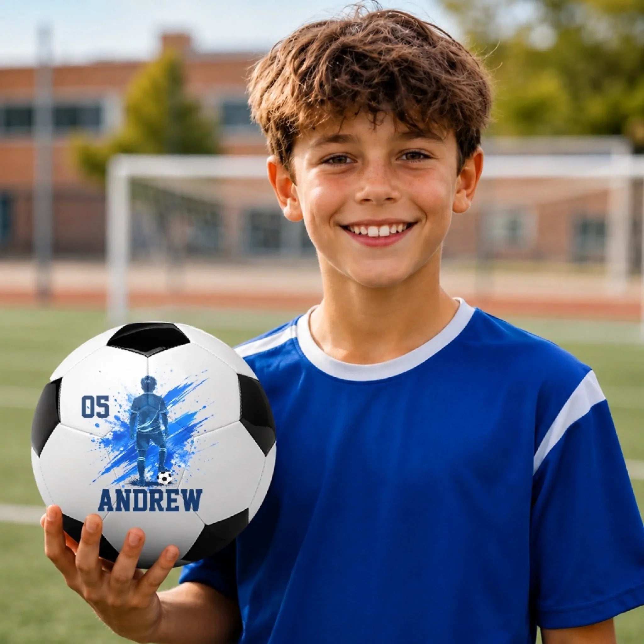 Custom World Football Soccer Ball - Personalized Birthday Gifts For Football Lovers, Sports Fans, Sports Lovers - Eat Sleep Soccer Repeat