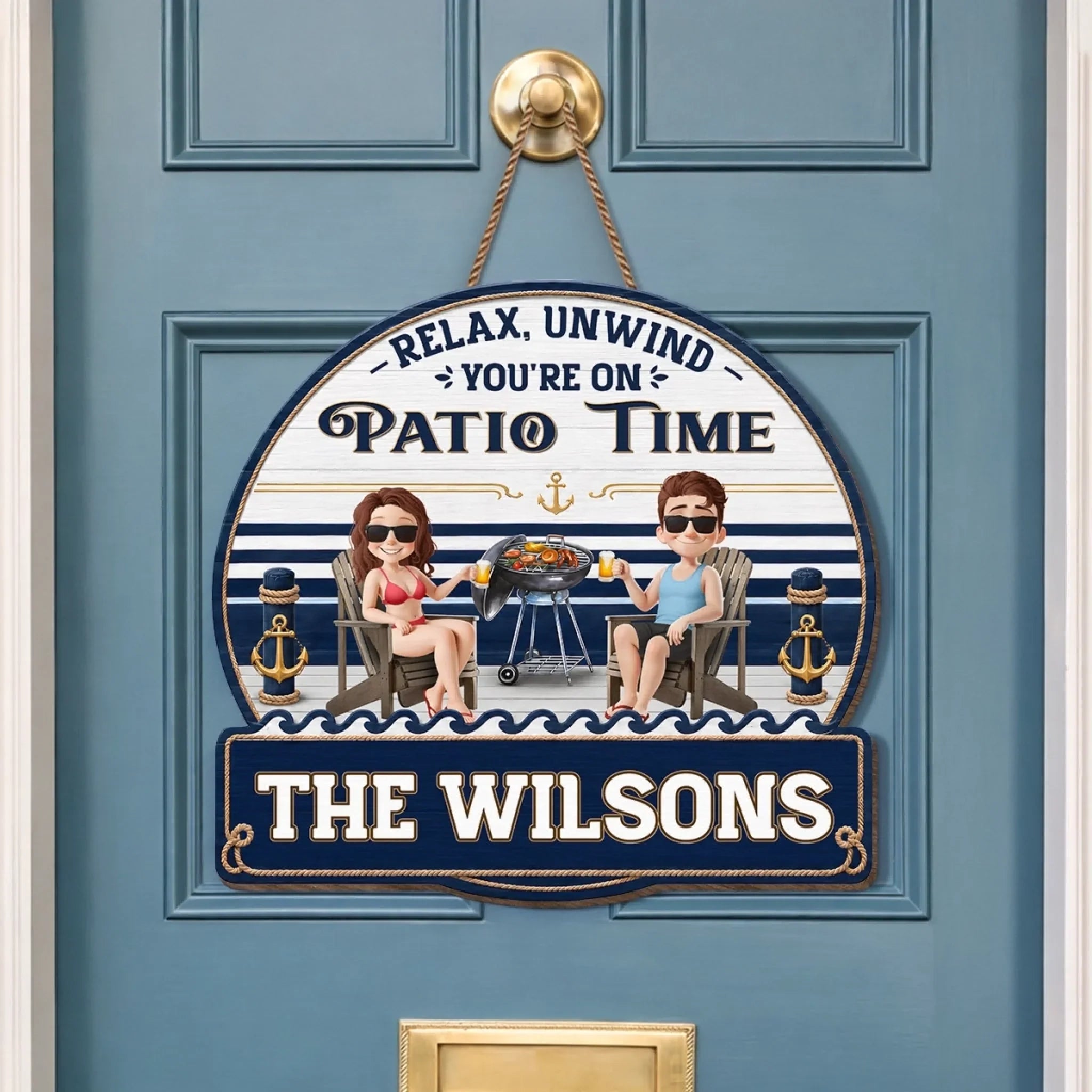 Custom Wood Sign - Personalized Summer Vacation And Travel Gifts For Husband And Wife, Him And Her - Chilling With The Grill Master