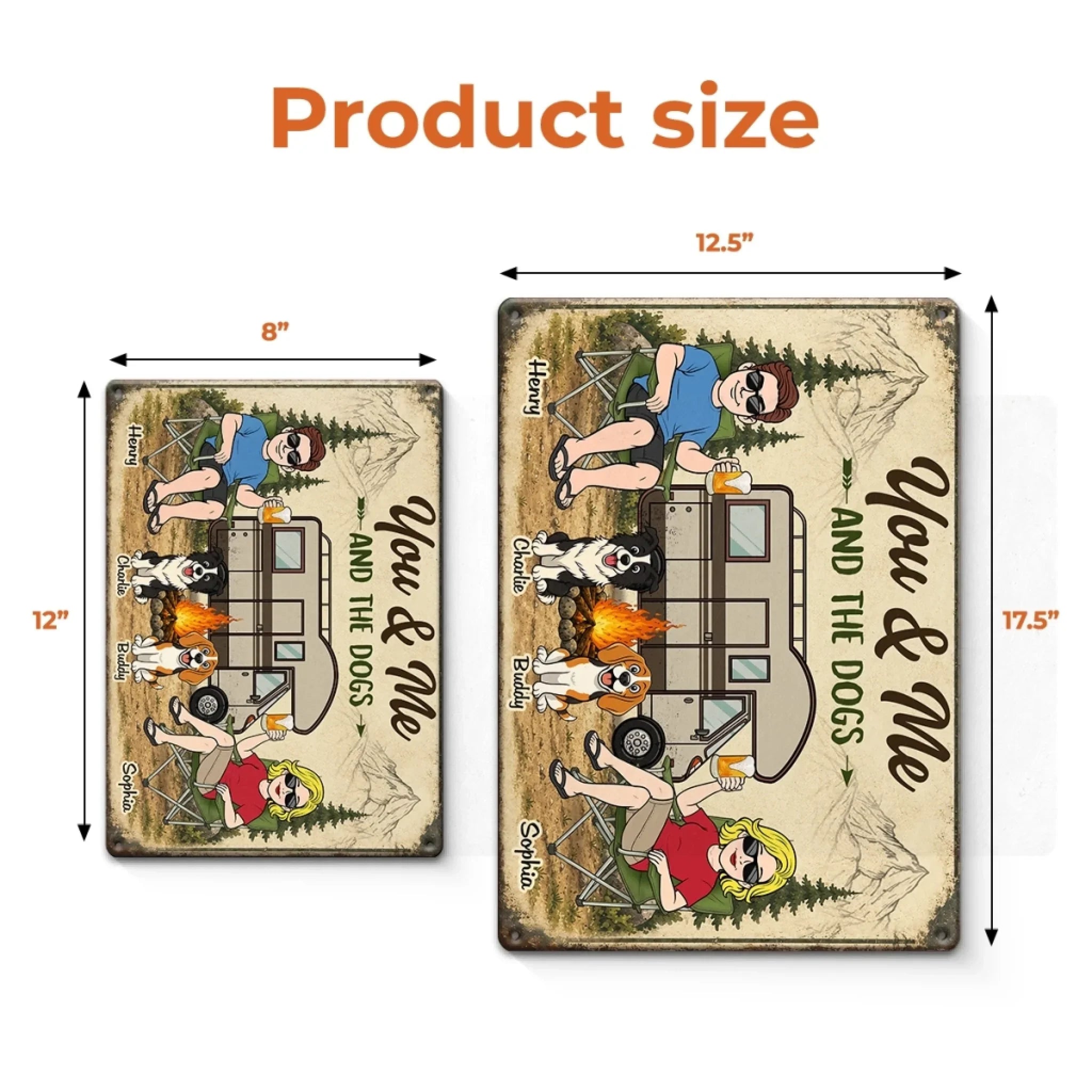 Custom Home Decor Metal Sign - Personalized Anniversary Wedding Camping Gifts For Campers, Husband And Wife, Him And Her, Dog Lovers - Woods Wanderers Together Forever