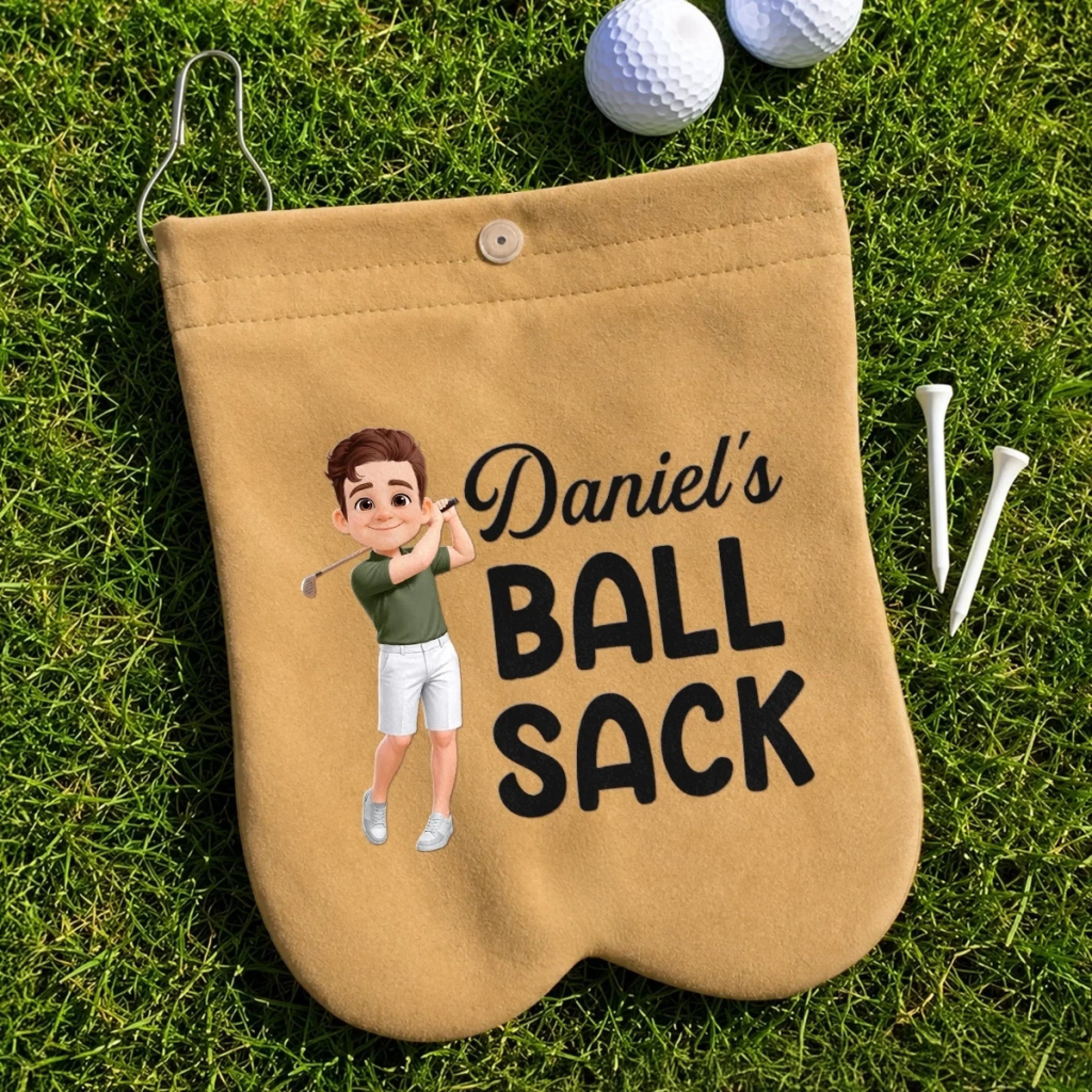 Custom Flannel Golf Ball Bag Sack - Personalized Birthday Gifts For Golf Lovers, Sports Fans, Sports Lovers - Fairways And Good Days