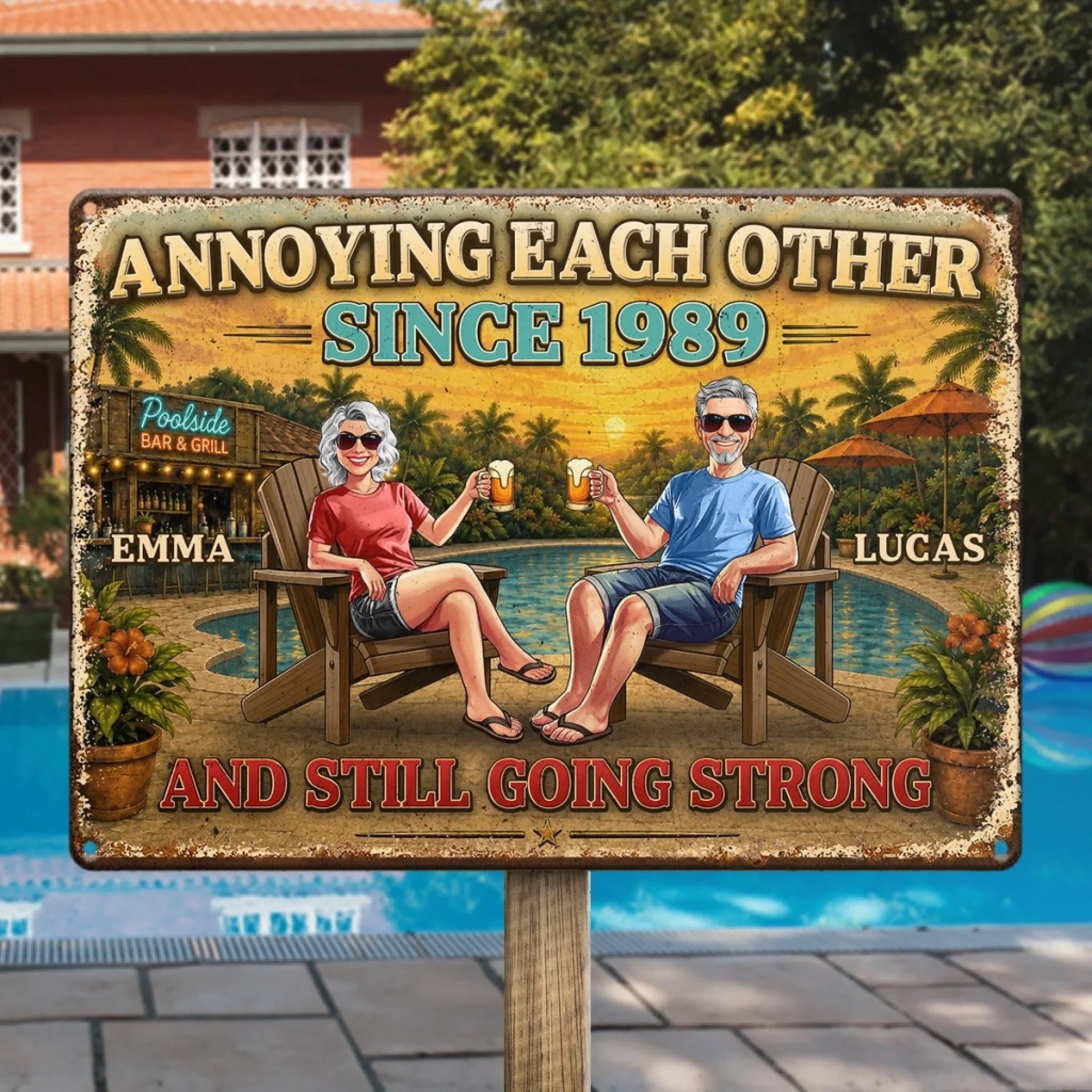Custom Home Decor Metal Sign - Personalized Summer Vacation And Travel Gifts For Husband And Wife, Him And Her - Our Favorite Escape, Kept Forever