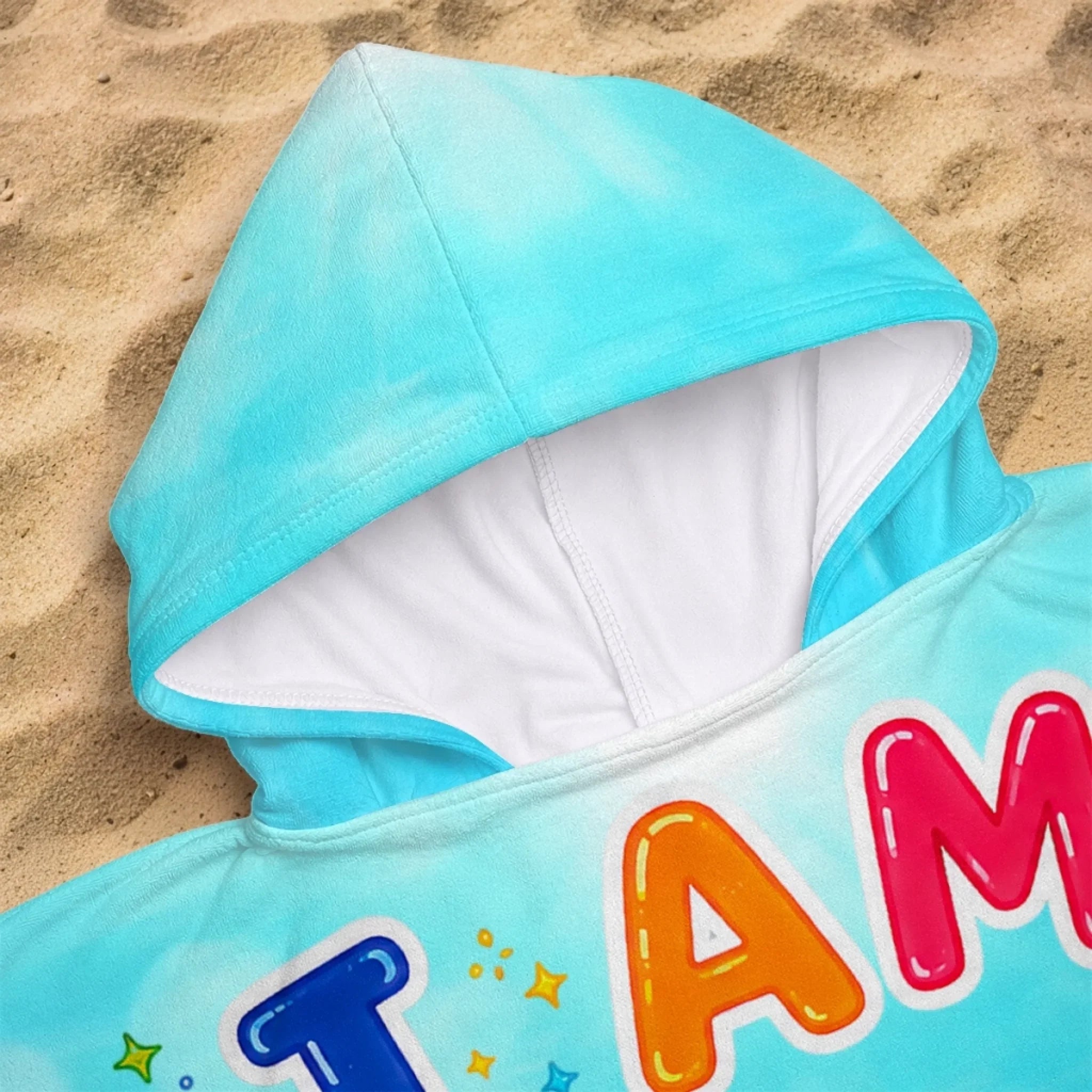 Custom Poncho Beach Towel - Personalized Summer Vacation And Travel Gifts For Women, Men, Kids - Starfish On The Beach