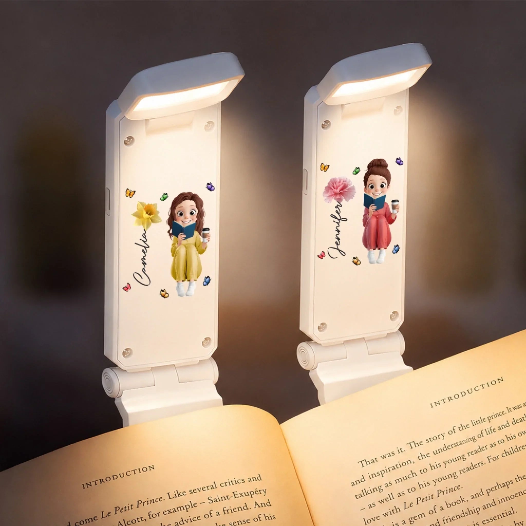 Custom Clip LED Reading Lamp - Personalized Bookish Gifts For Book Lovers, Bookworms, Readers - Books Are My Happy Place