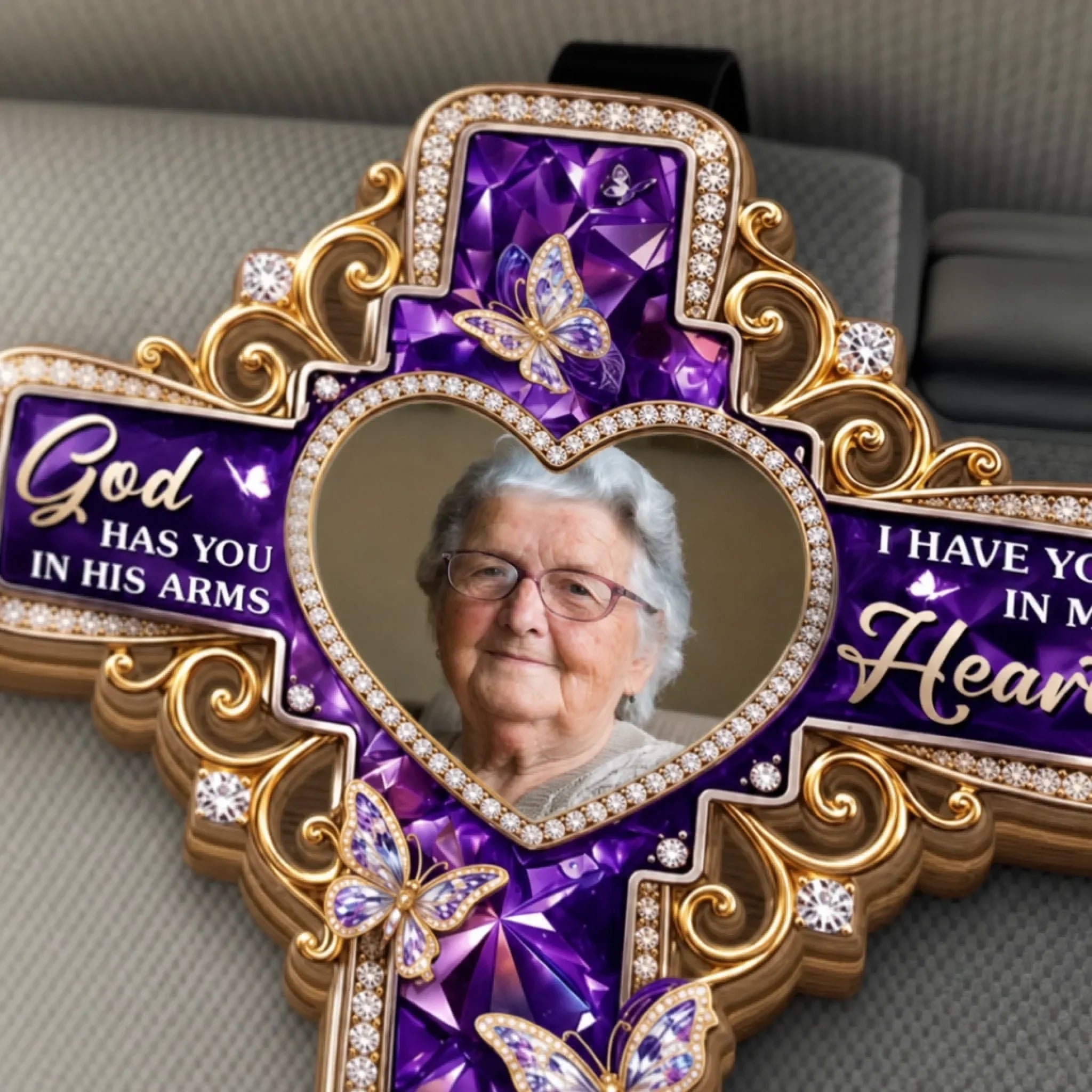 Custom Car Visor Clip - Personalized Memorial Sympathy Gifts For Loss Of Mom, Dad - Forever Loved Beyond Words