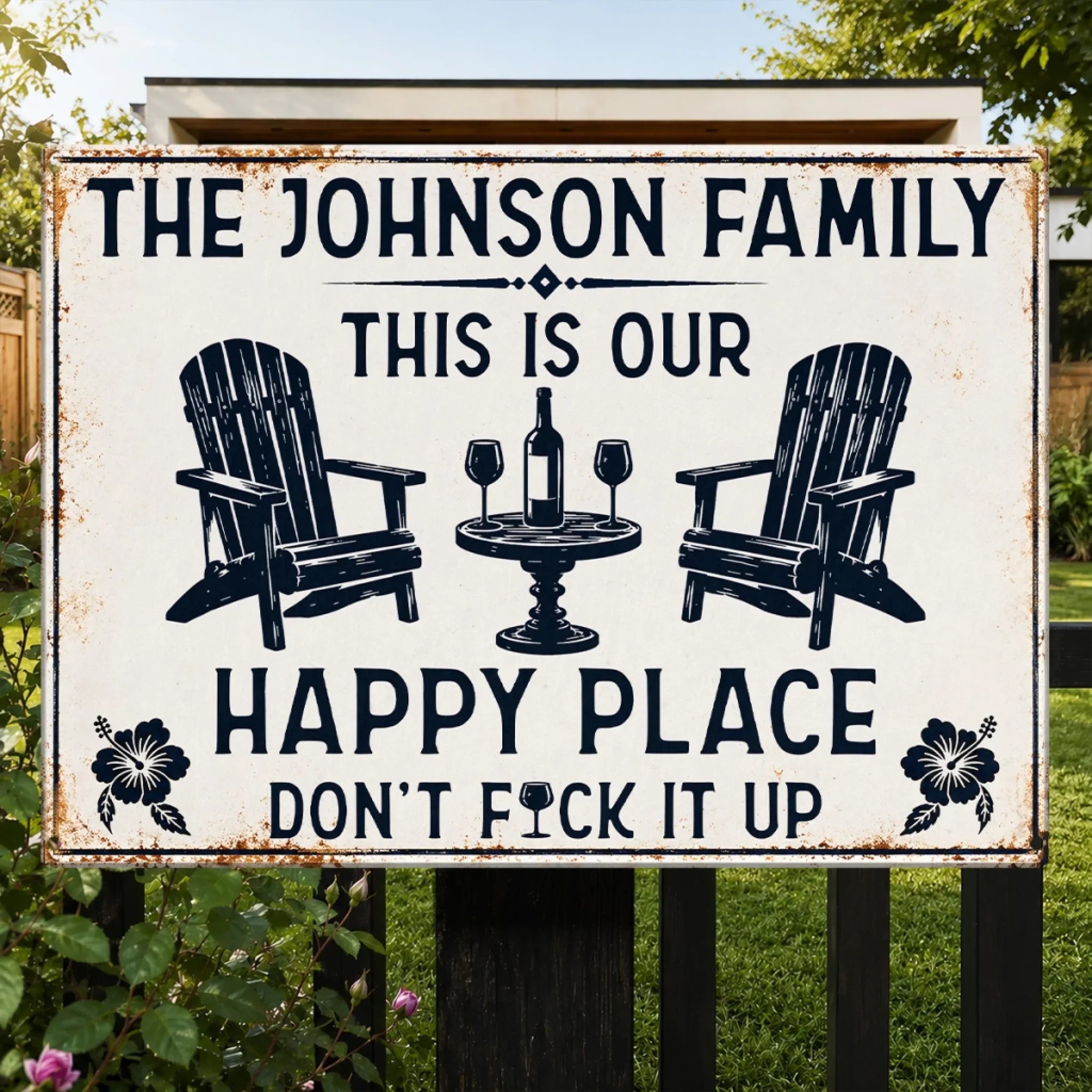 Custom Home Decor Metal Sign - Personalized Summer Vacation And Travel Gifts For Husband And Wife, Him And Her - Our Favorite Escape