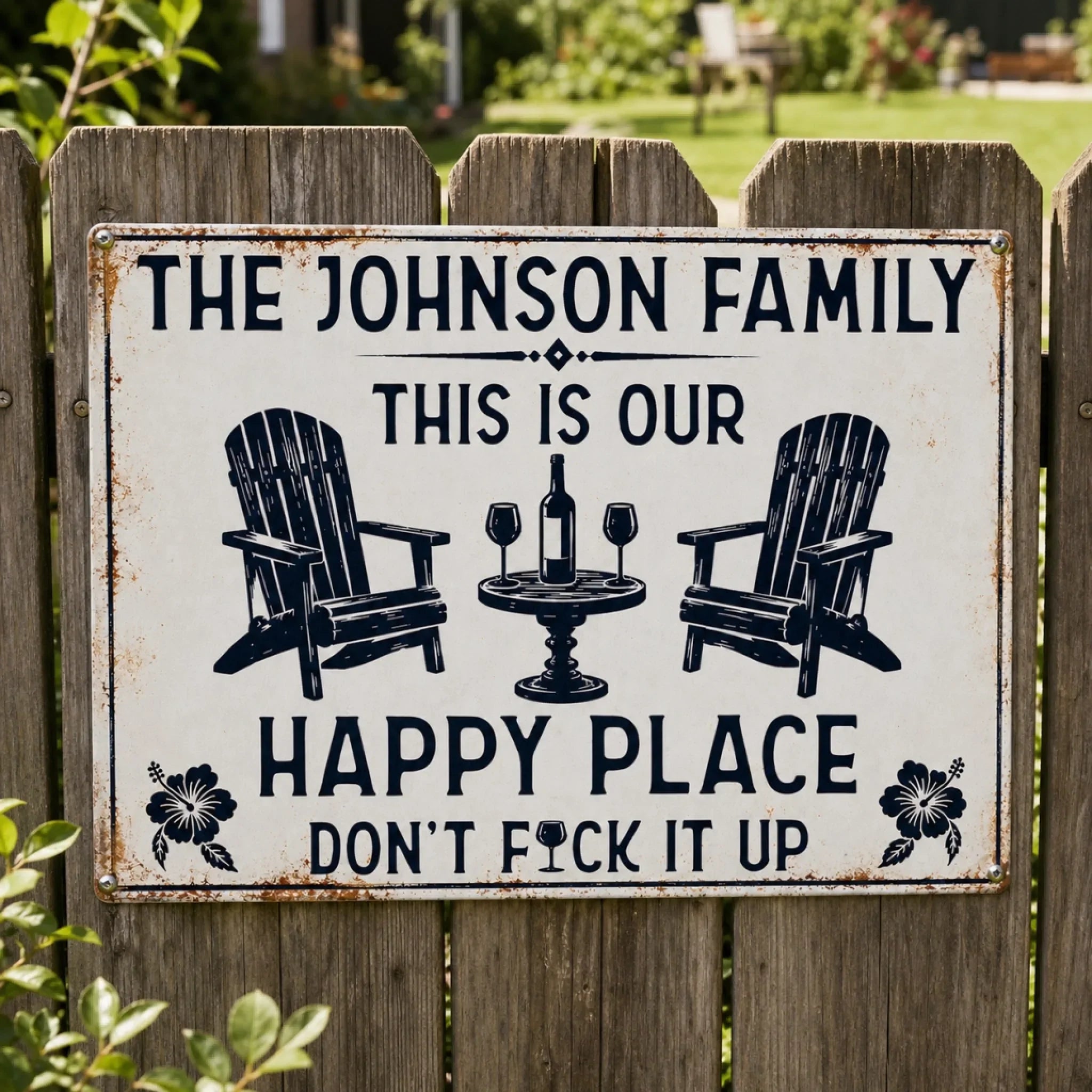 Custom Home Decor Metal Sign - Personalized Summer Vacation And Travel Gifts For Husband And Wife, Him And Her - Our Favorite Escape
