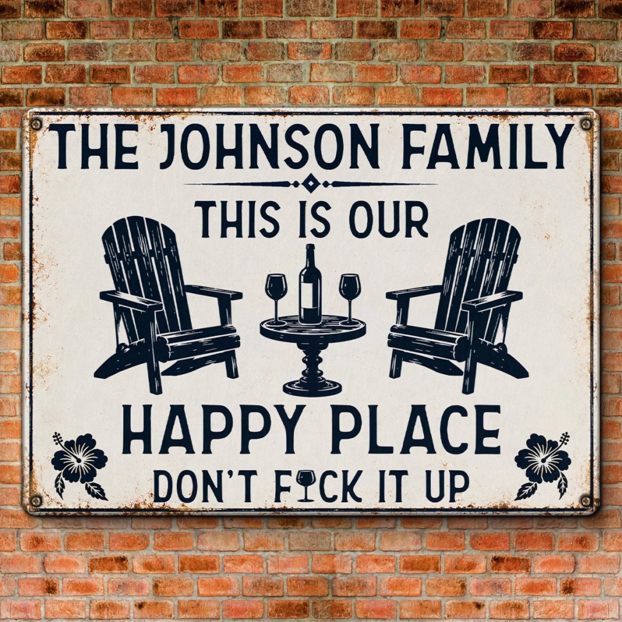 Custom Home Decor Metal Sign - Personalized Summer Vacation And Travel Gifts For Husband And Wife, Him And Her - Our Favorite Escape