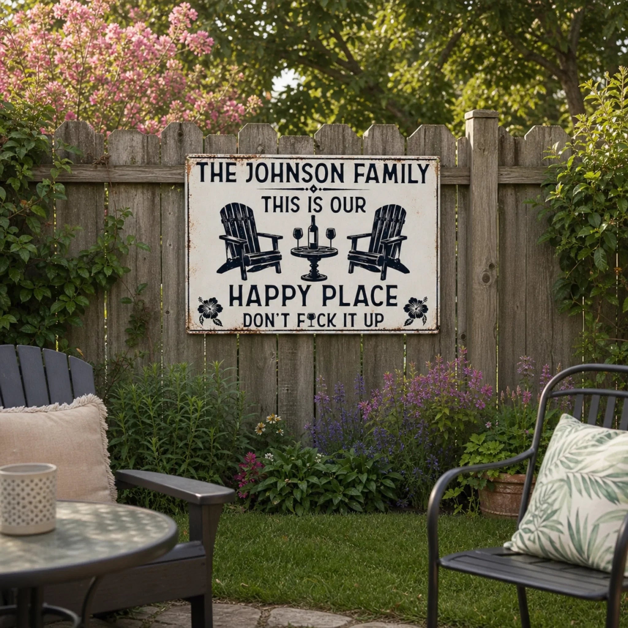 Custom Home Decor Metal Sign - Personalized Summer Vacation And Travel Gifts For Husband And Wife, Him And Her - Our Favorite Escape