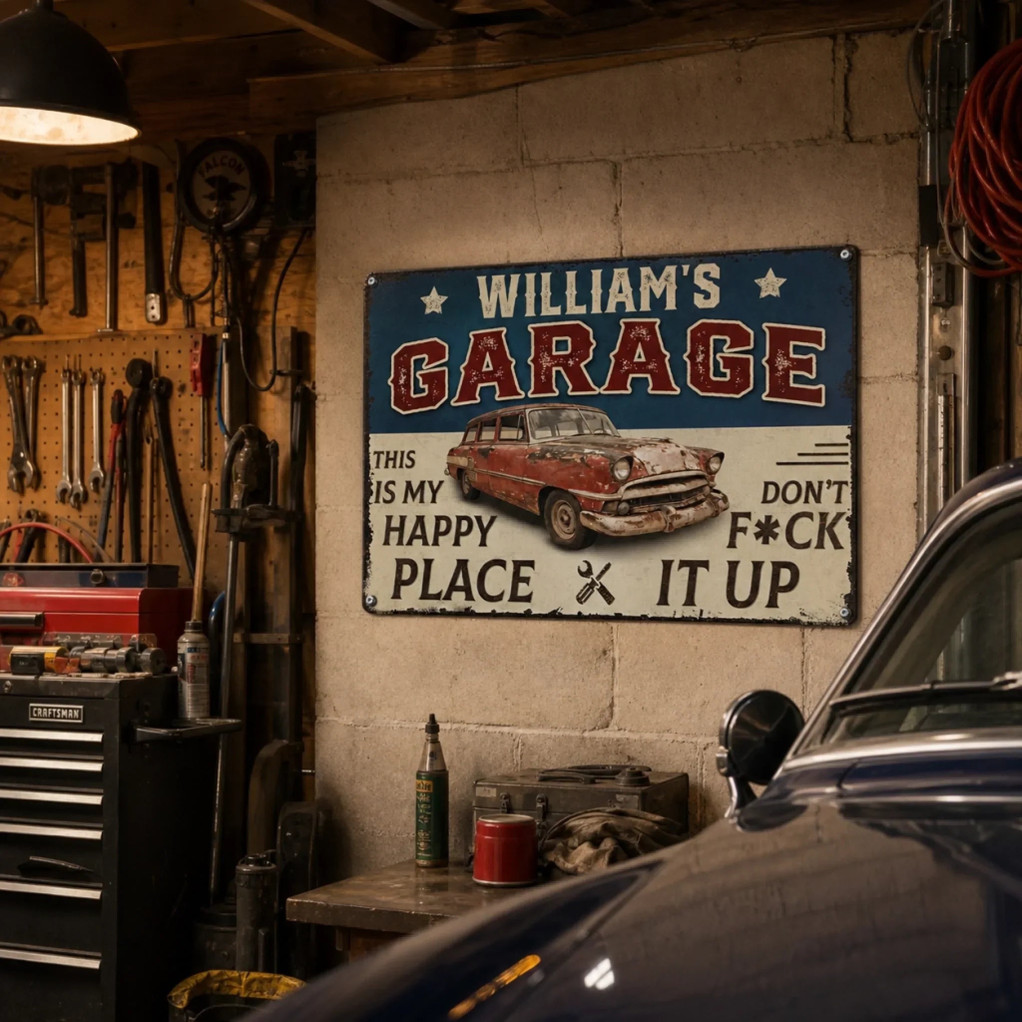 Custom Photo Home Decor Metal Sign - Personalized Birthday Gifts For Men, Man Cave, Dad, Grandpa - Garage Therapy