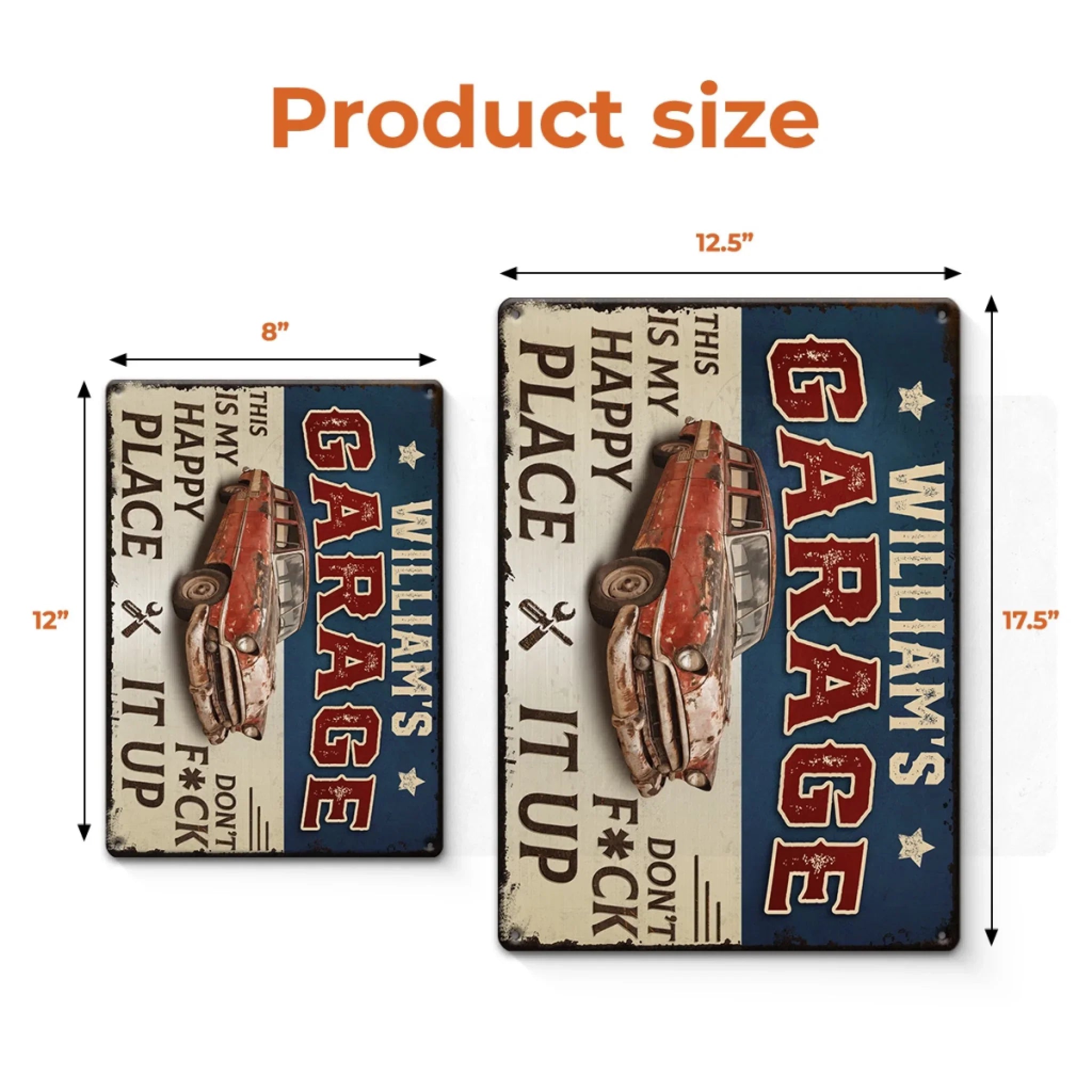 Custom Photo Home Decor Metal Sign - Personalized Birthday Gifts For Men, Man Cave, Dad, Grandpa - Garage Therapy