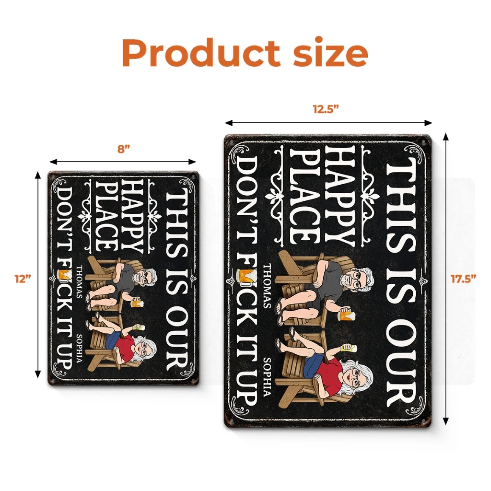 Custom Home Decor Metal Sign - Personalized Summer Vacation And Travel Gifts For Husband And Wife, Him And Her - Our Little Slice Of Heaven