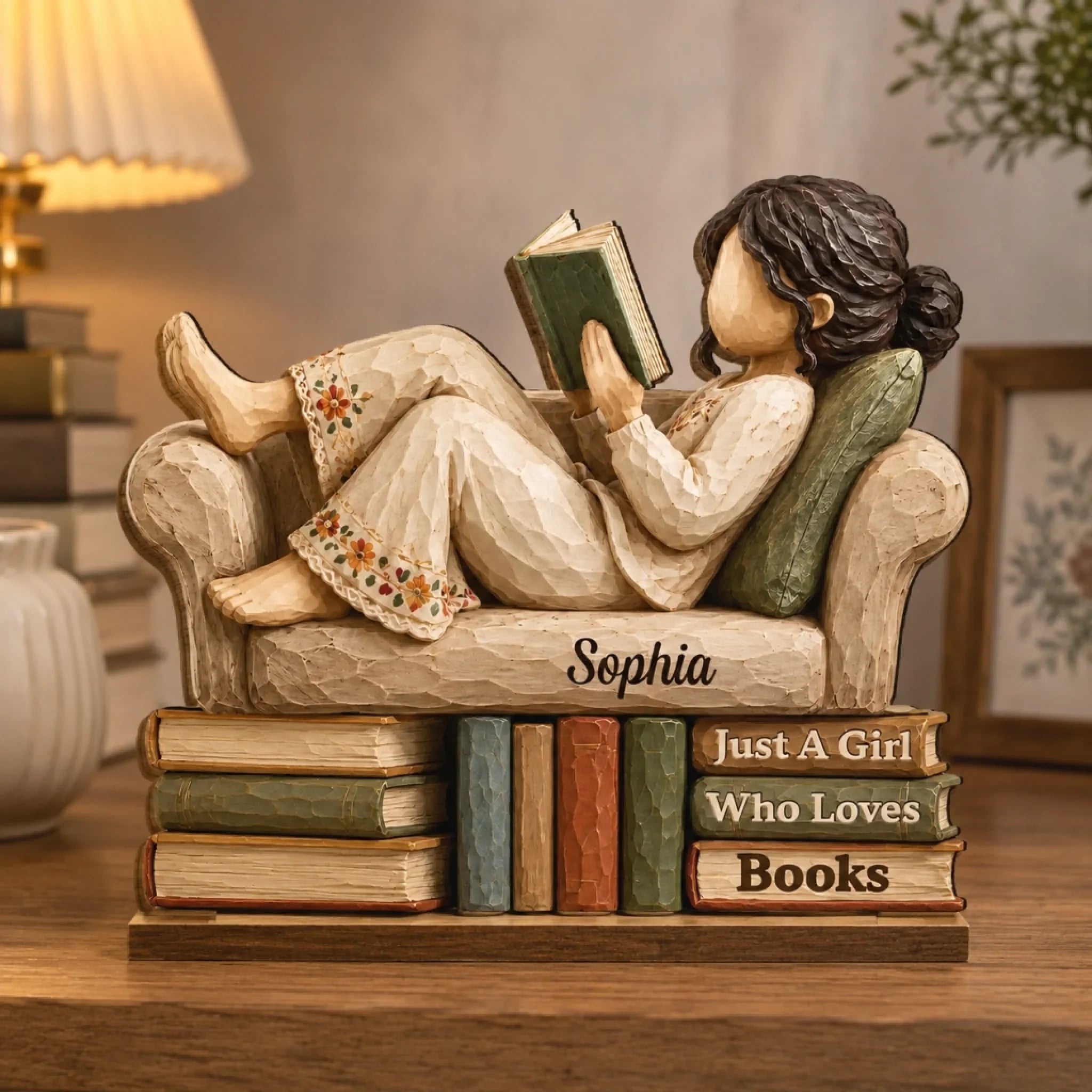 Custom 2-Layered Wooden Plaque - Personalized Bookish Gifts For Book Lovers, Bookworms, Readers - Lost In My Own World