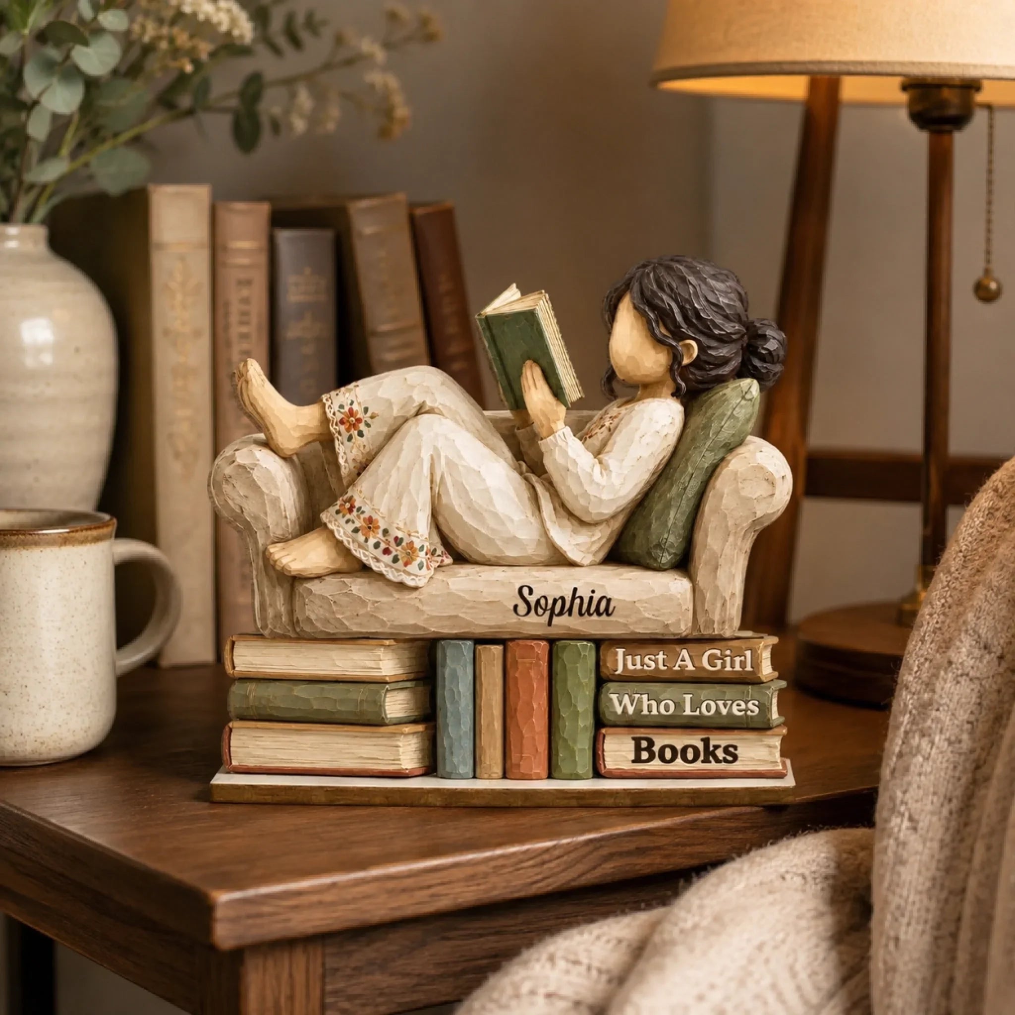 Custom 2-Layered Wooden Plaque - Personalized Bookish Gifts For Book Lovers, Bookworms, Readers - Lost In My Own World