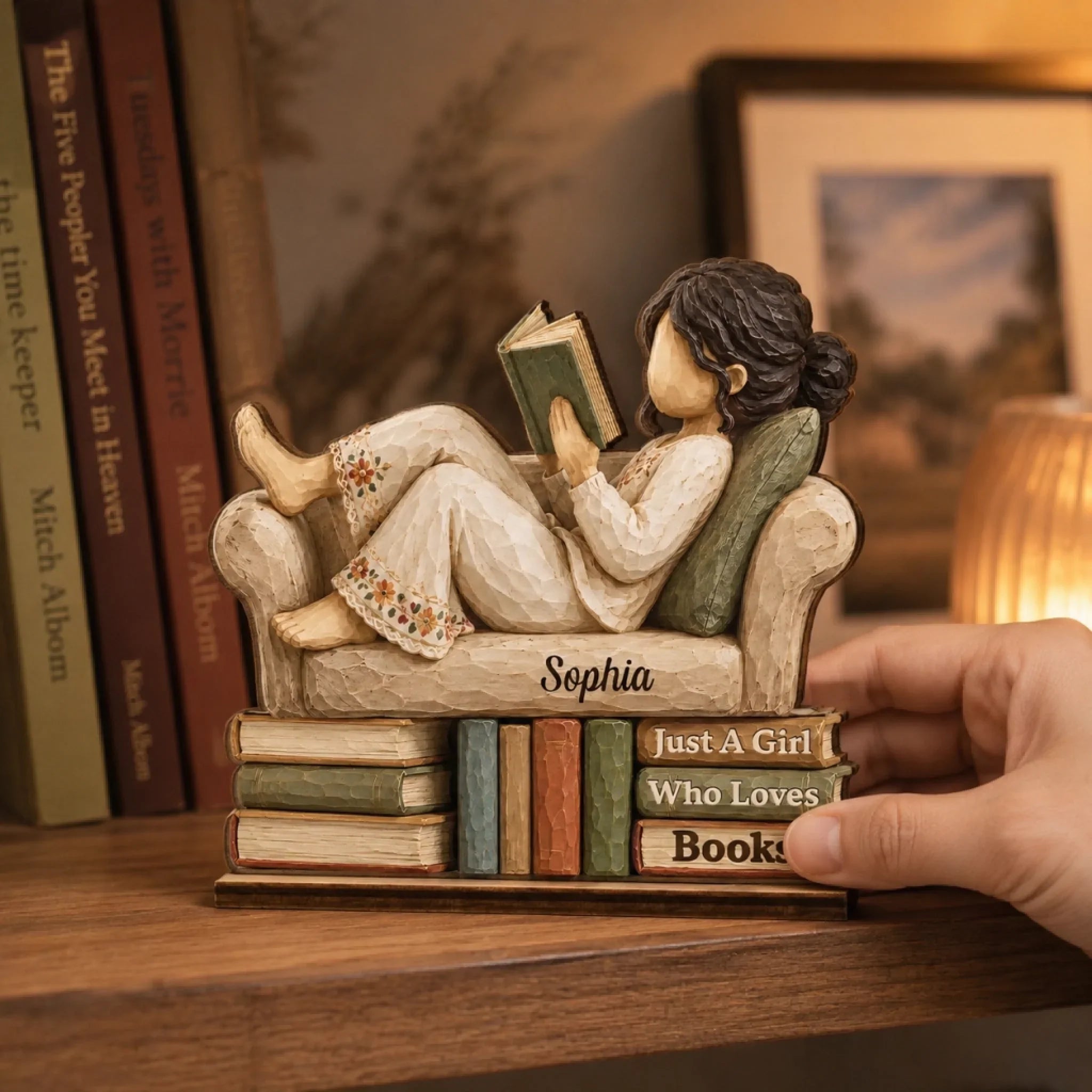 Custom 2-Layered Wooden Plaque - Personalized Bookish Gifts For Book Lovers, Bookworms, Readers - Lost In My Own World