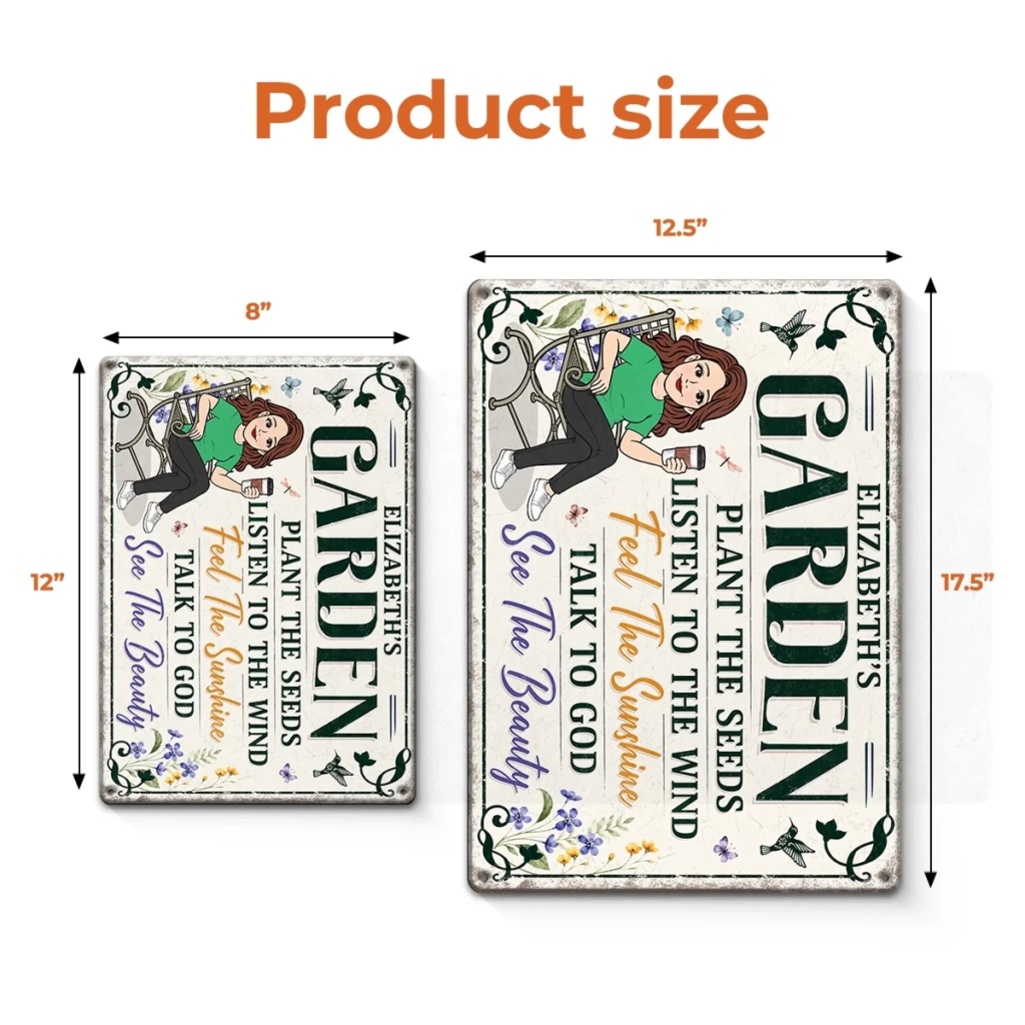Custom Home Decor Metal Sign - Personalized Birthday Garden Gifts For Gardeners - My Happy Place Only