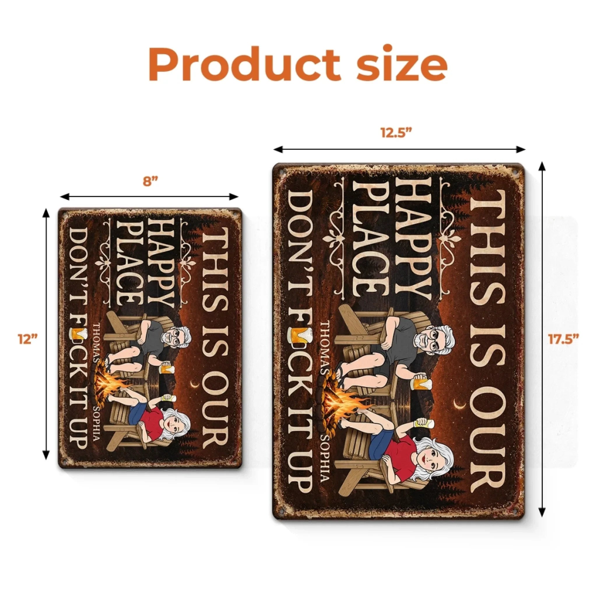 Custom Home Decor Metal Sign - Personalized Summer Vacation And Travel Gifts For Husband And Wife, Him And Her - Campfire, Drinks And My Person