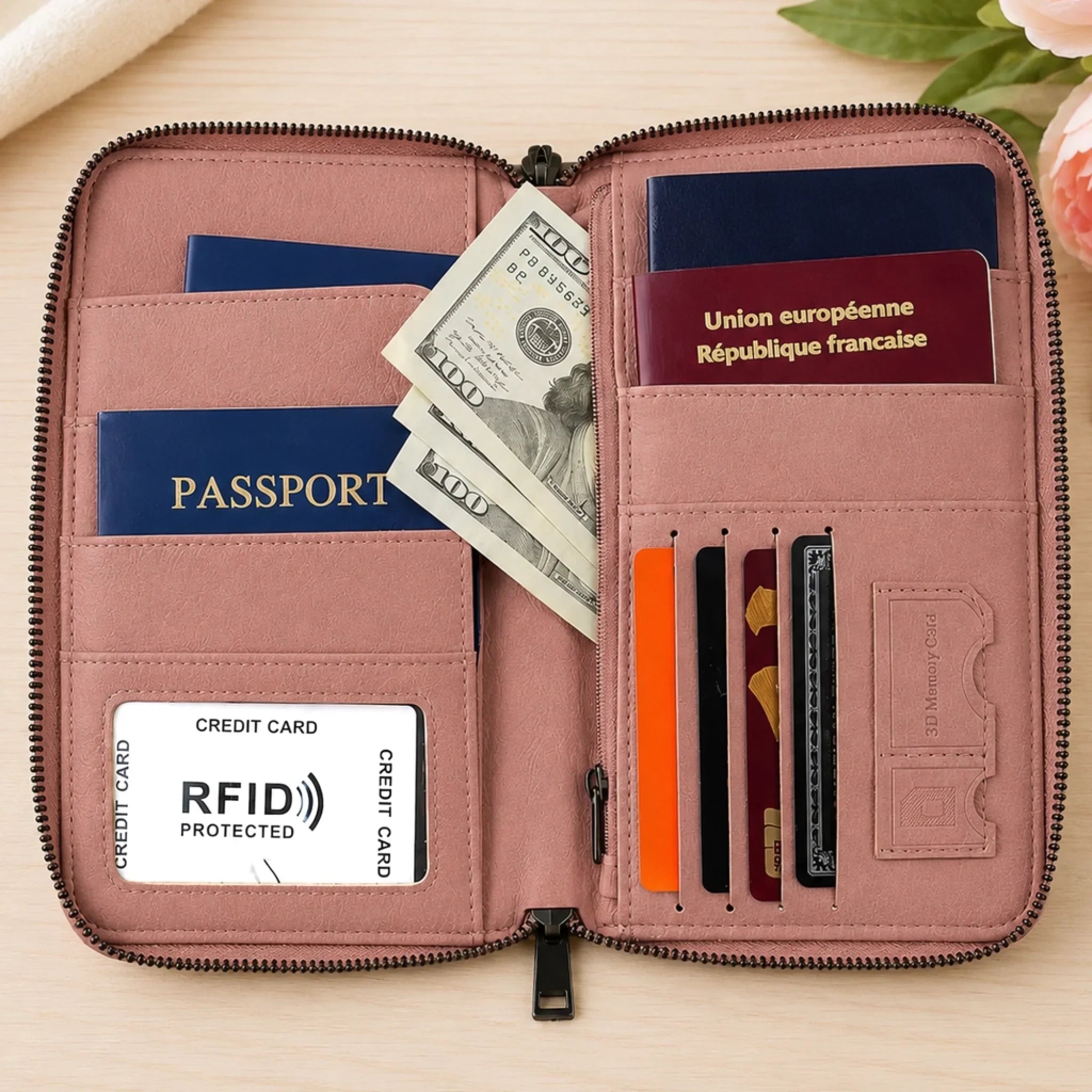 Custom Passport Holder Wallet - Personalized Summer Vacation And Travel Gifts For Women, Men - Adventure Starts Now
