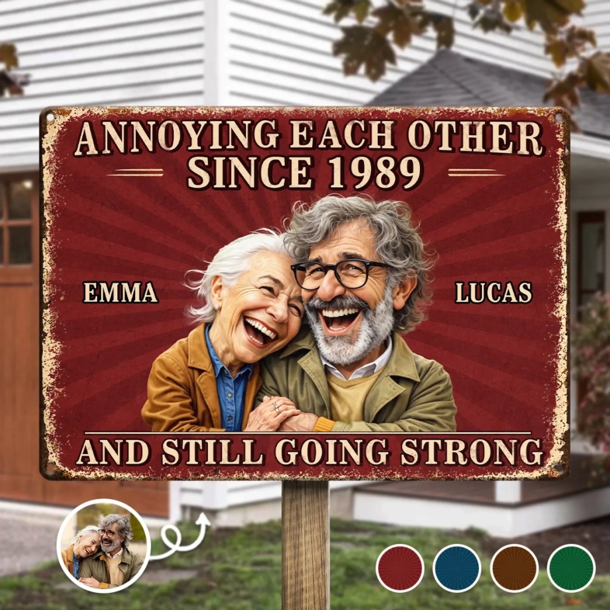 Custom Photo Home Decor Metal Sign - Personalized Anniversary Wedding Gifts For Husband And Wife, Him And Her - Always Better Together