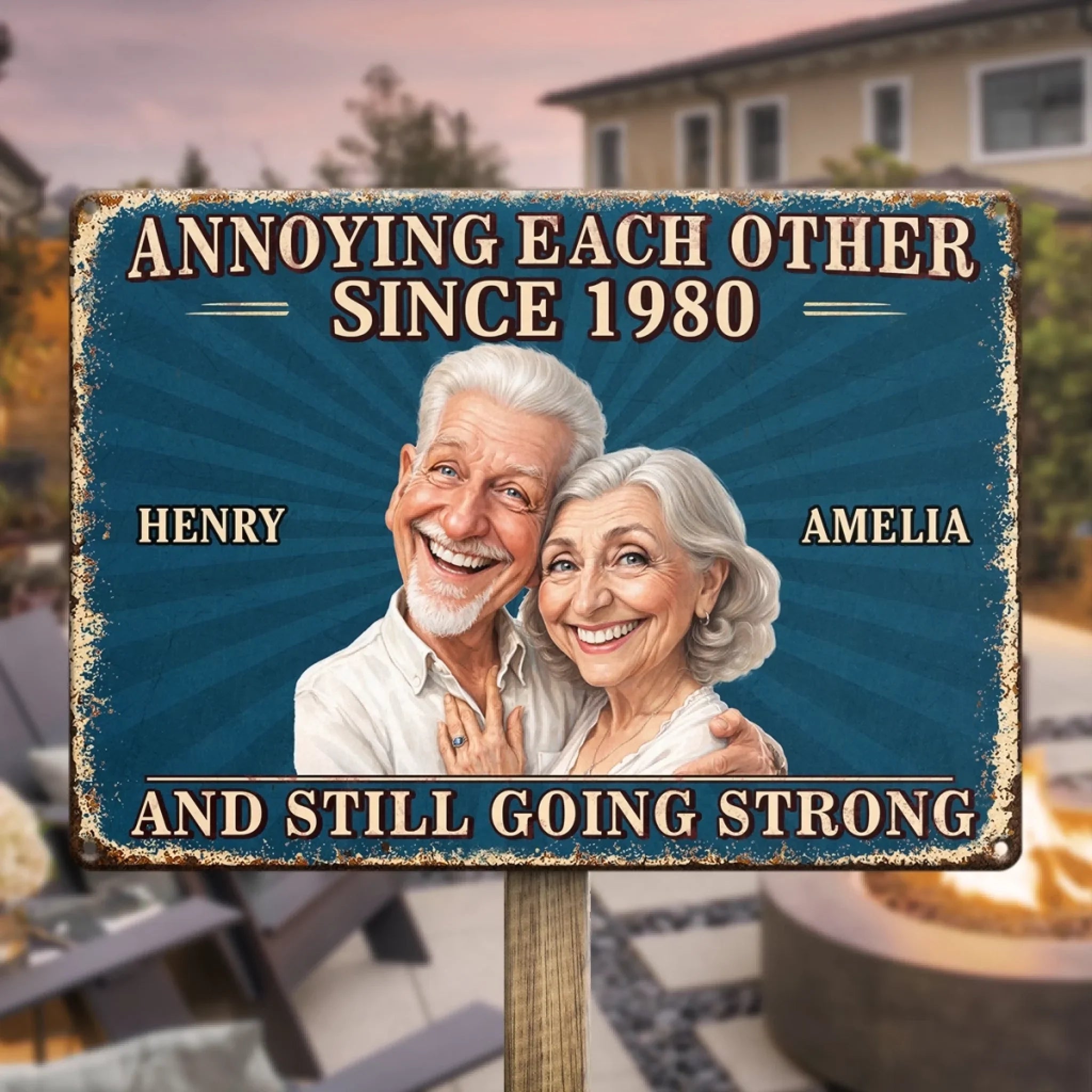 Custom Photo Home Decor Metal Sign - Personalized Anniversary Wedding Gifts For Husband And Wife, Him And Her - Always Better Together