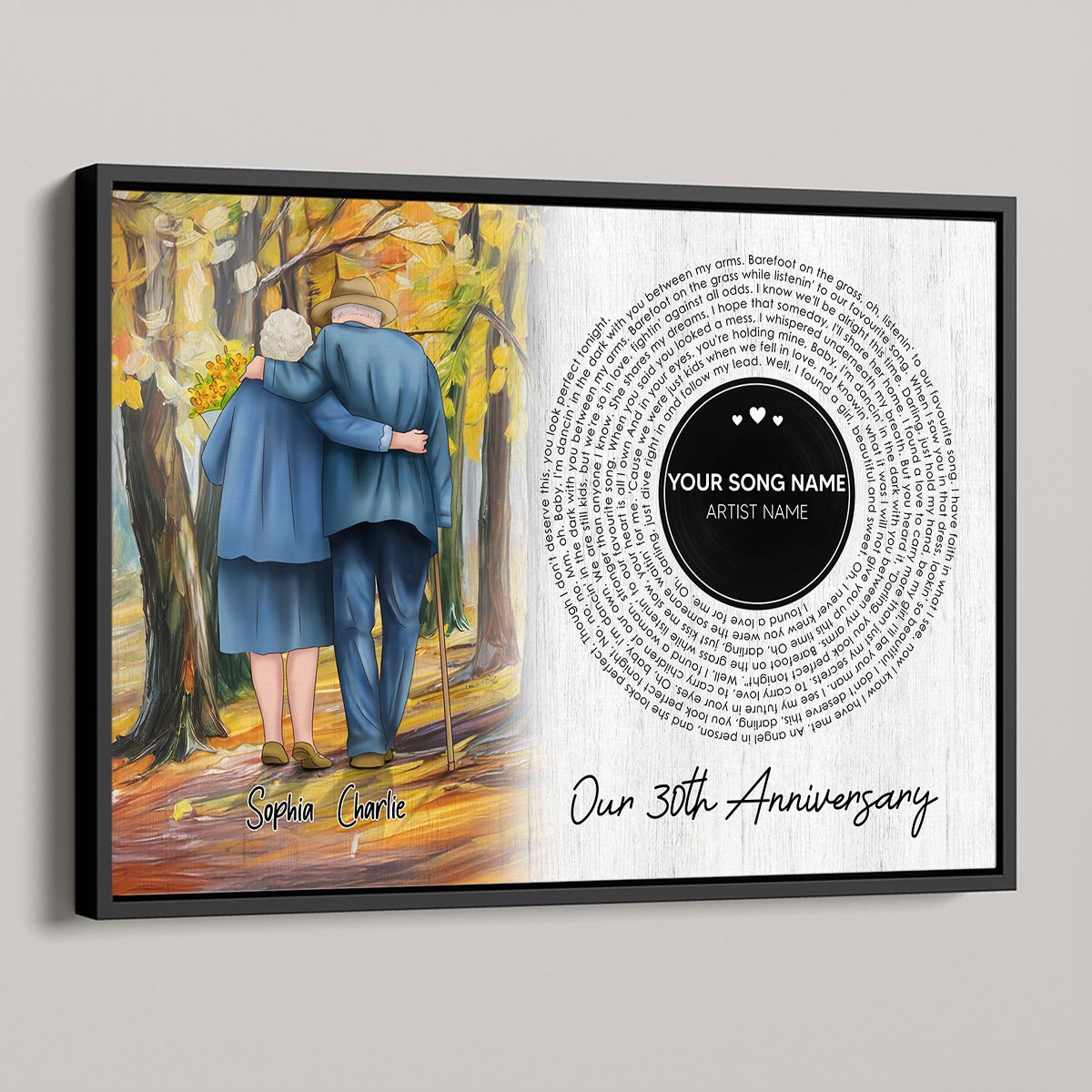 I Want To Grow Old With You Song Lyrics Art Personalized Poster, Anniversary Gift For Him, For Her