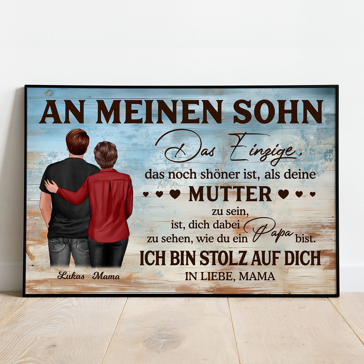 An meinen Sohn - Alles Gute zum Vatertag - Personalisiertes Poster - Vatertagsgeschenk fr den Sohn