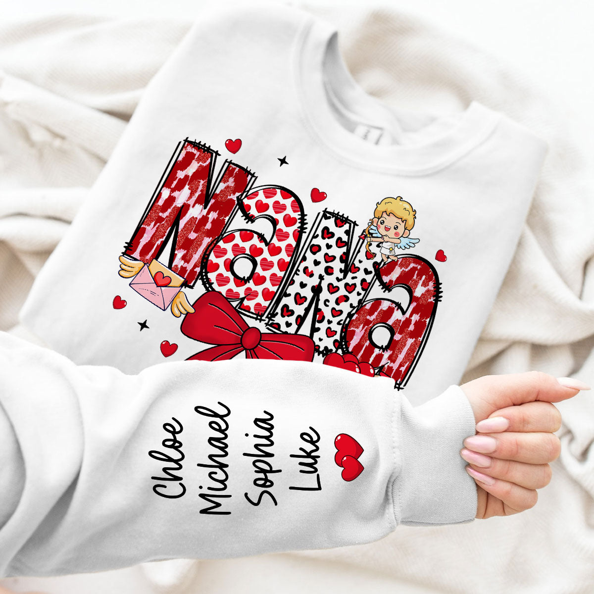 Grandma Personalized Sleeve Printed Sweatshirt, Gift For Grandma