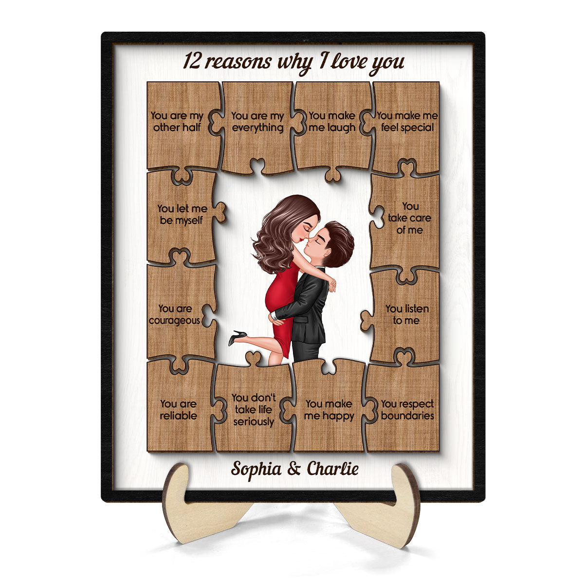 The Reasons Why I Love You Gift For Him For Her Personalized 2-layer Wooden Plaque