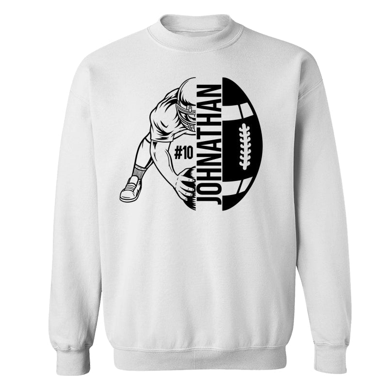 Football Player Holding Ball On The Ground Football Season Matching Personalized Shirt