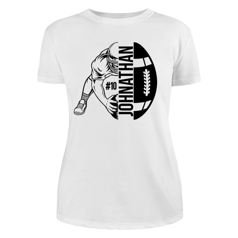 Football Player Holding Ball On The Ground Football Season Matching Personalized Shirt