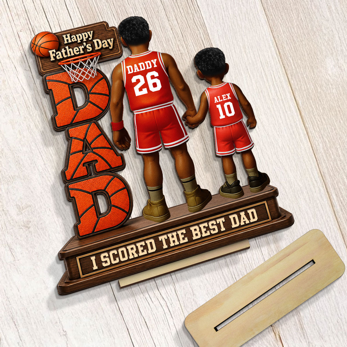 Basketball Dad Legend You Are Our MVP - Personalized 2-Layered Wooden Plaque - Gift For Dad, Husband, Basketball Fans