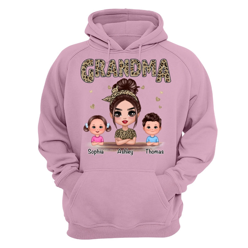 Leopard Shirt Doll Grandma Grandkids Personalized Shirt