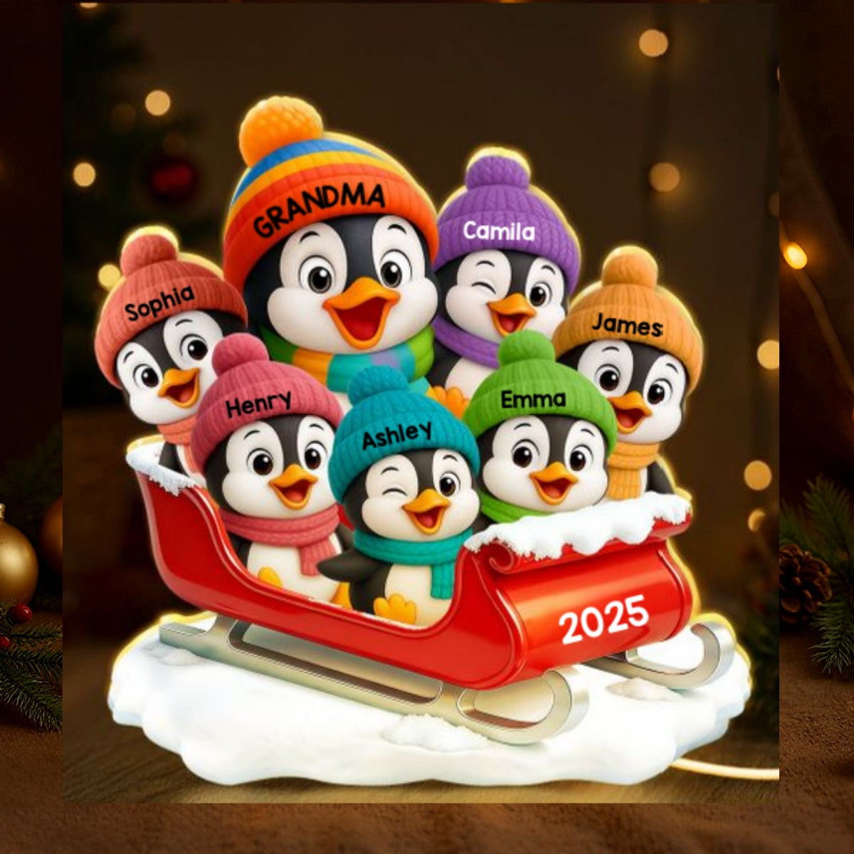 Eternal Glow – Custom Night Light | Heartfelt Christmas Gift for for Grandma, Mom, Family, Couple