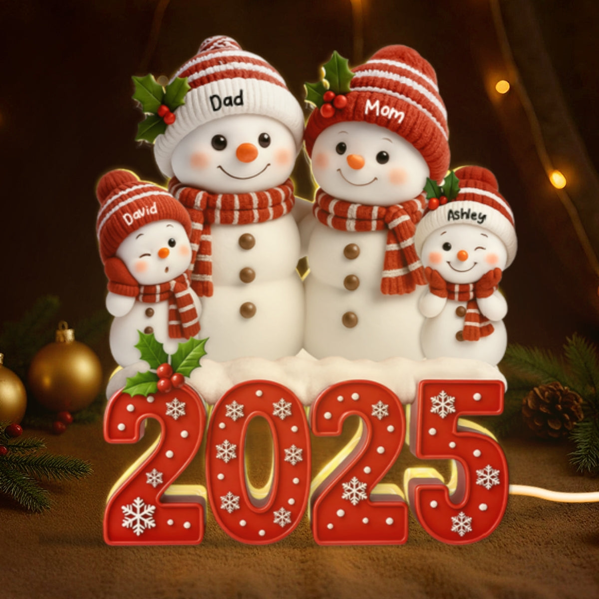 Eternal Glow – Custom Night Light | Heartfelt Christmas Gift for for Grandma, Mom, Family, Couple