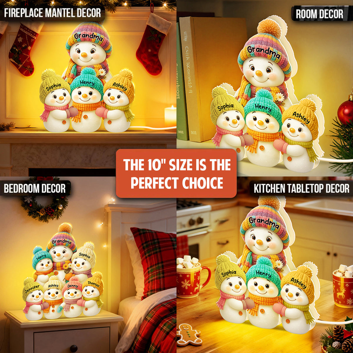 Eternal Glow – Custom Night Light | Heartfelt Christmas Gift for for Grandma, Mom, Family, Couple