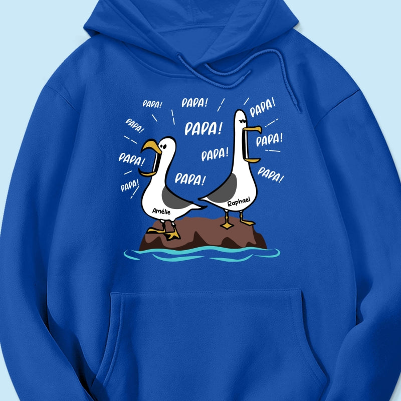 Mouettes Papa! Papa! Papa! – T-shirt Personnalis – Cadeau Rigolo pour la Fte des Pres