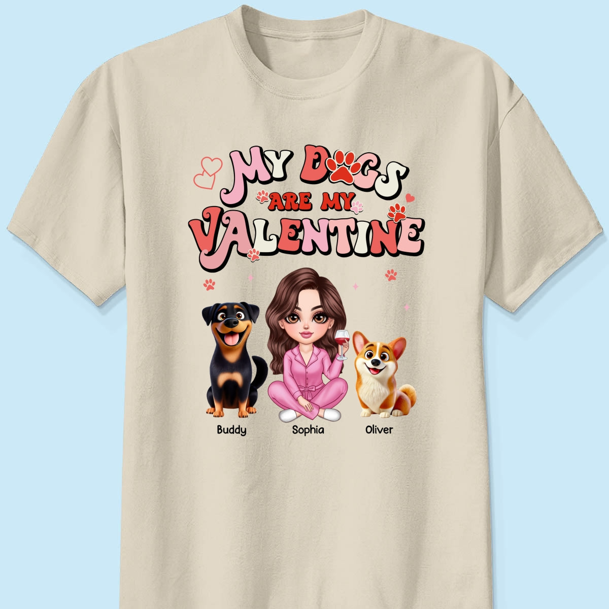 Personalized Shirt For Dog Mom, My Dogs Are My Valentine