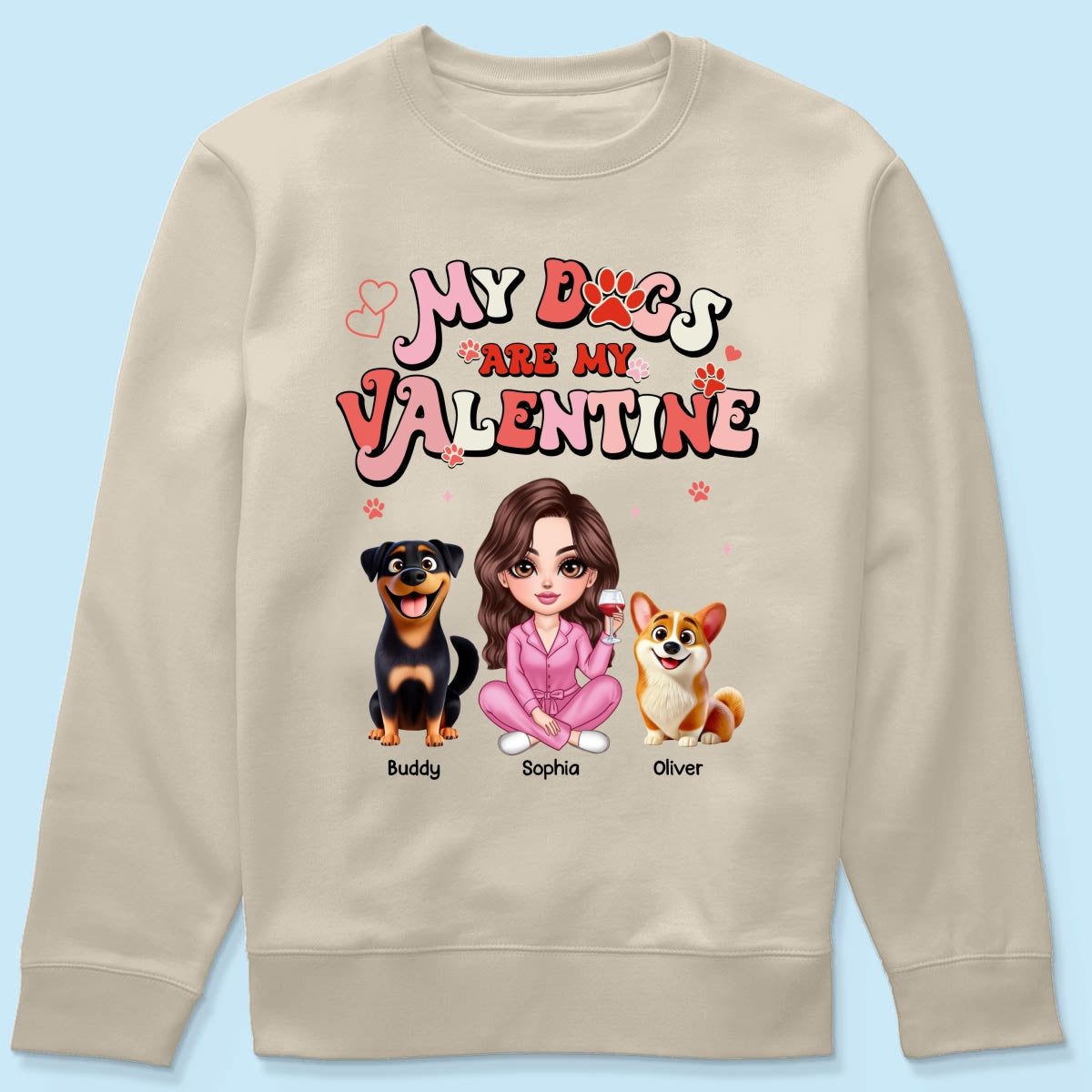 Personalized Shirt For Dog Mom, My Dogs Are My Valentine